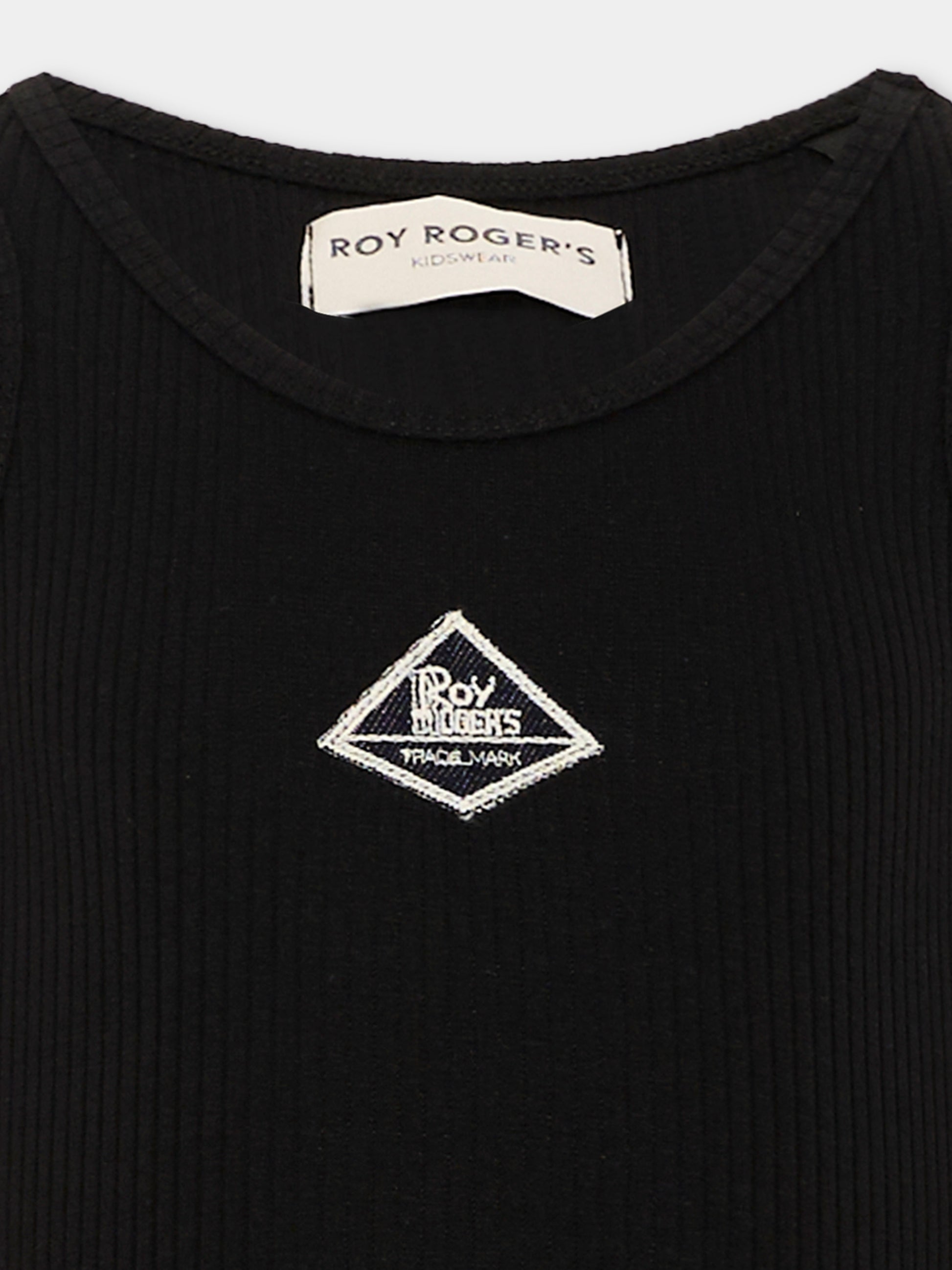 Canotte nero per bambina con logo,Roy Roger's Kids,RG168 0 658