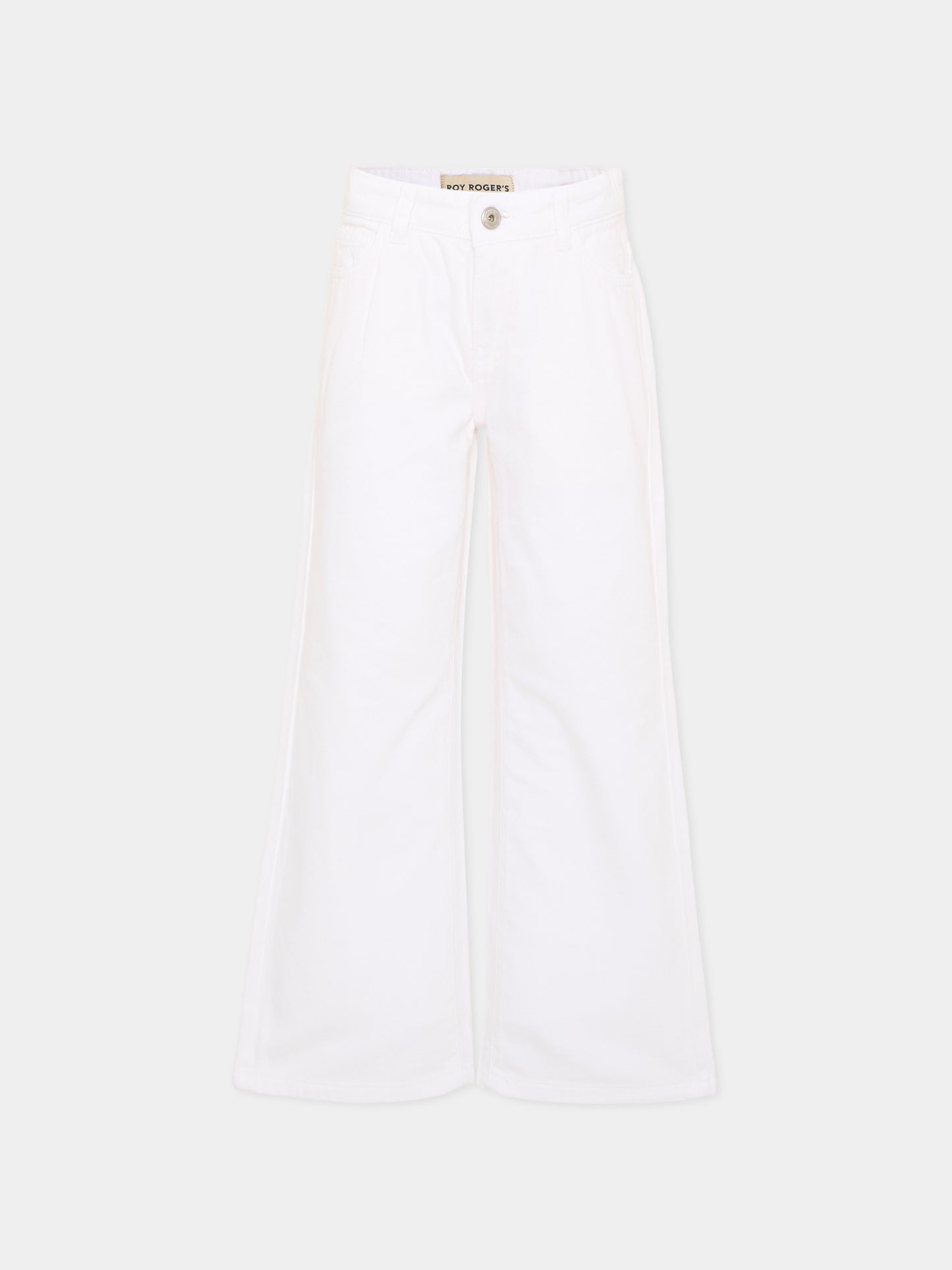 Jeans bianco per bambina gamba ampia,Roy Roger's Kids,RG181 0 113