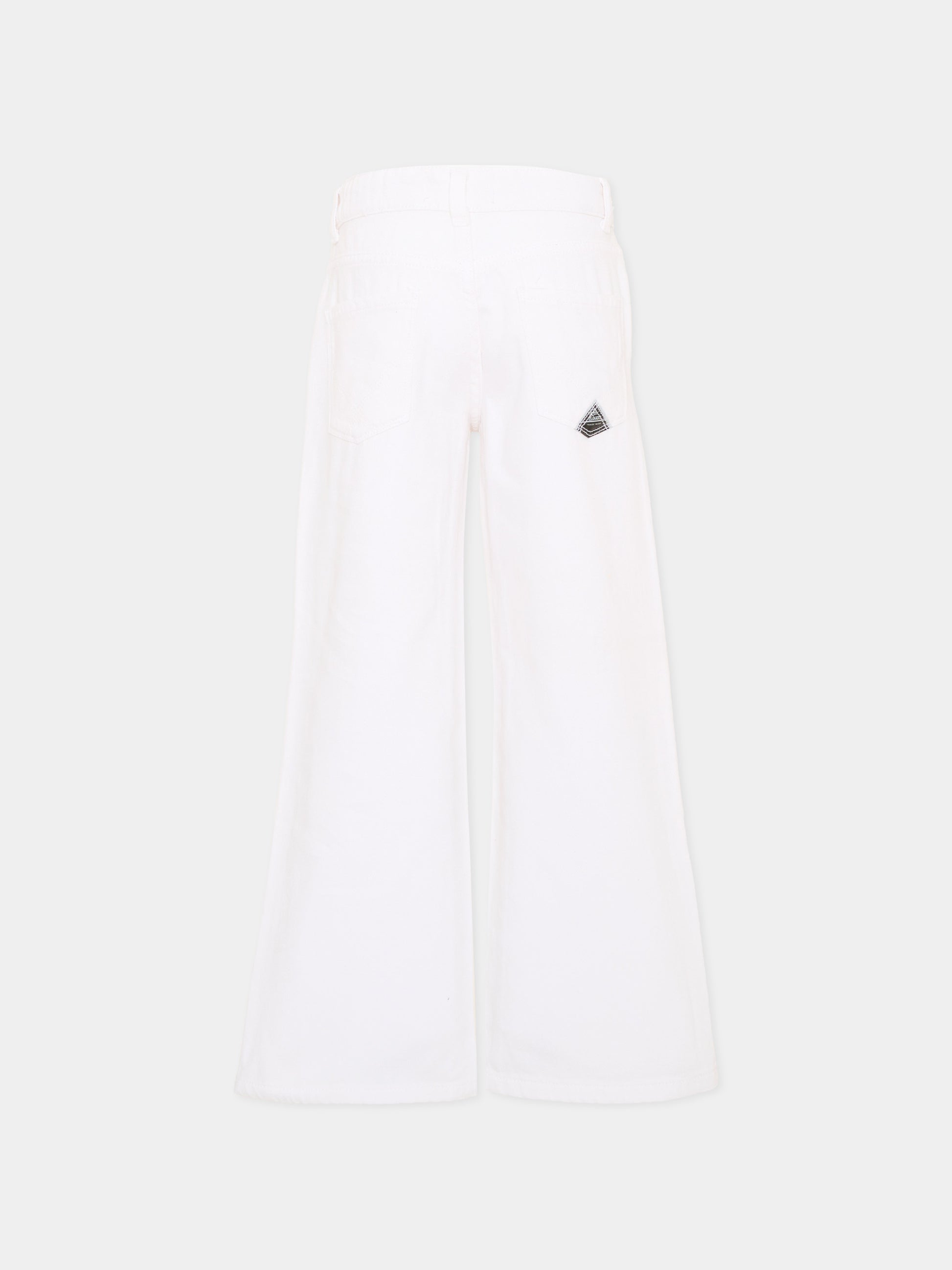 Jeans bianco per bambina gamba ampia,Roy Roger's Kids,RG181 0 113
