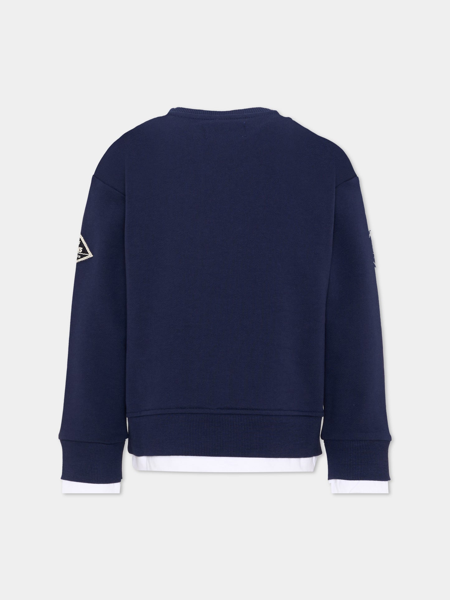 Felpa blu per bambino logo frontale,Roy Roger's Kids,RG102 0 3854