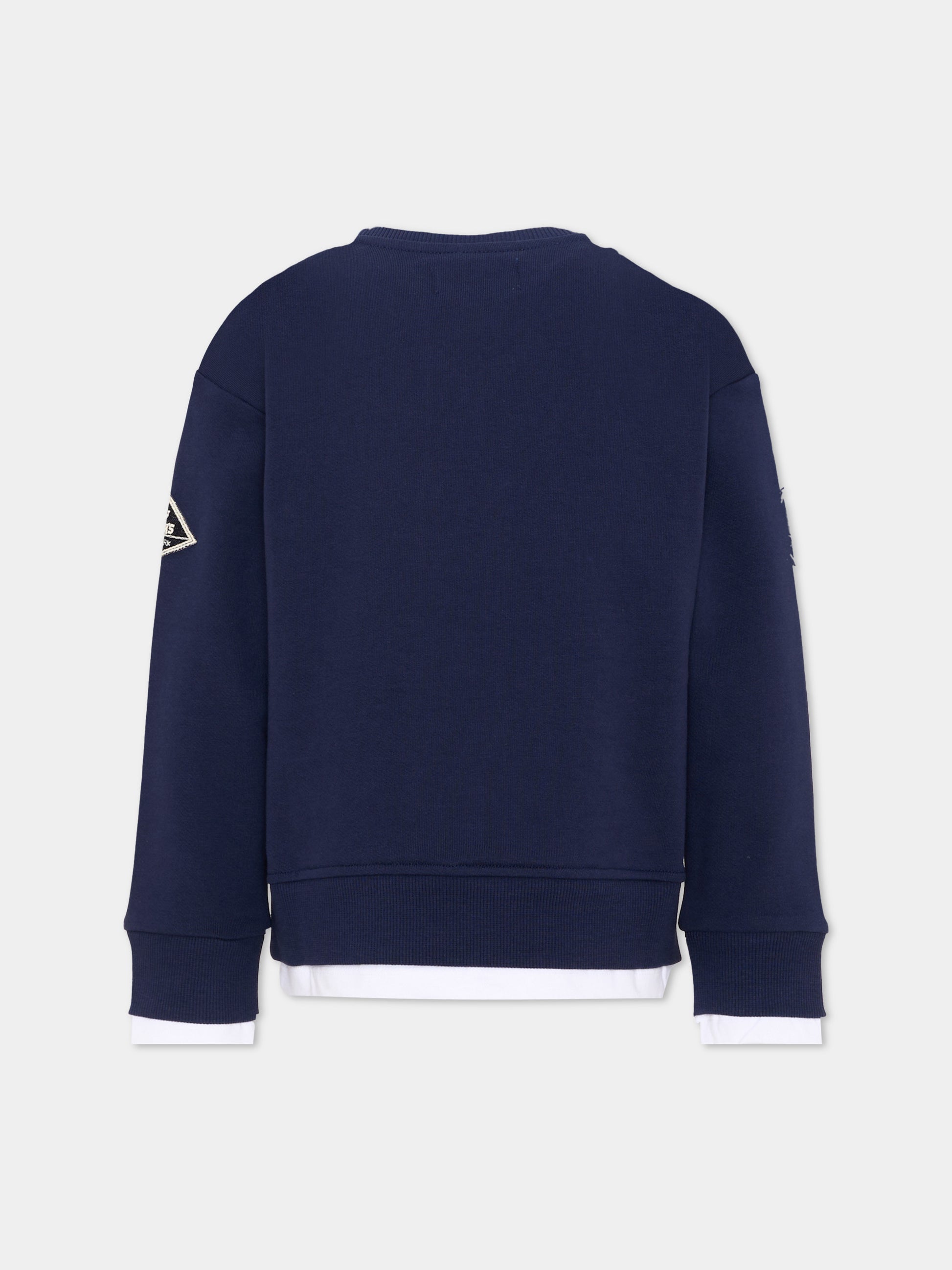 Felpa blu per bambino logo frontale,Roy Roger's Kids,RG102 0 3854