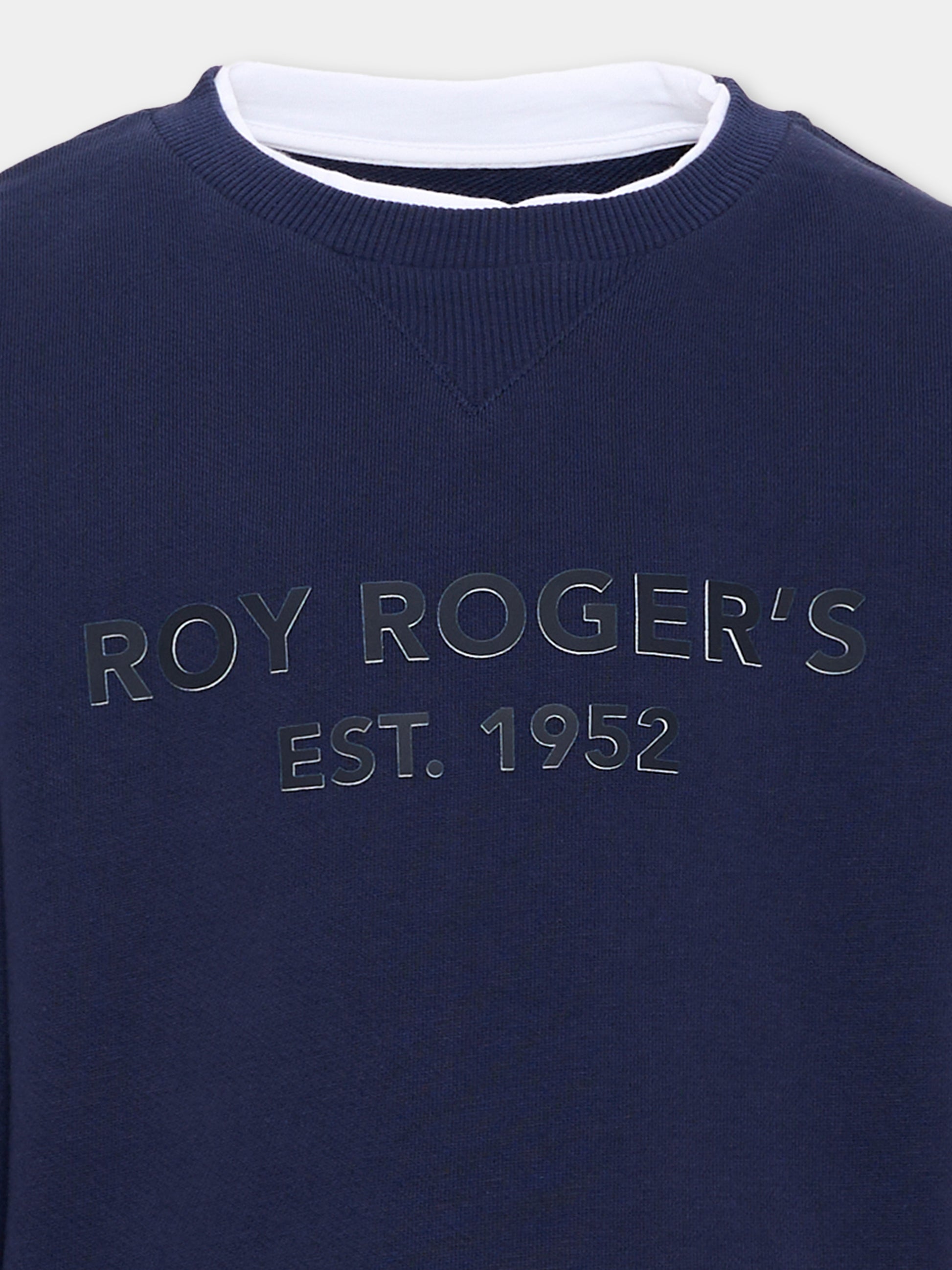 Felpa blu per bambino logo frontale,Roy Roger's Kids,RG102 0 3854