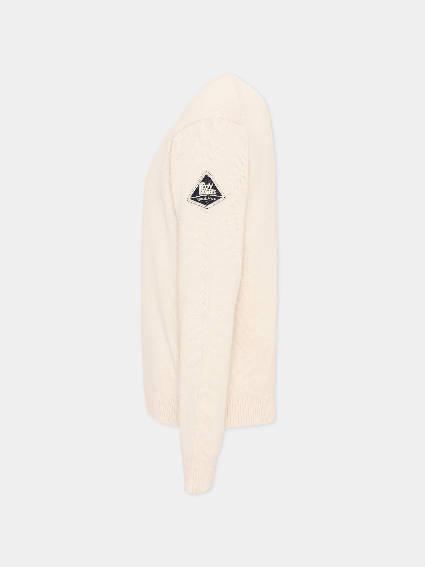 Maglione beige per bambino con patch,Roy Roger's Kids,RG109 0 421