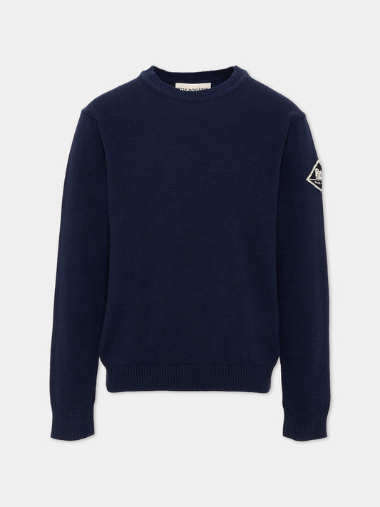 Maglione blu per bambino con logo,Roy Roger's Kids,RG109 0 3854