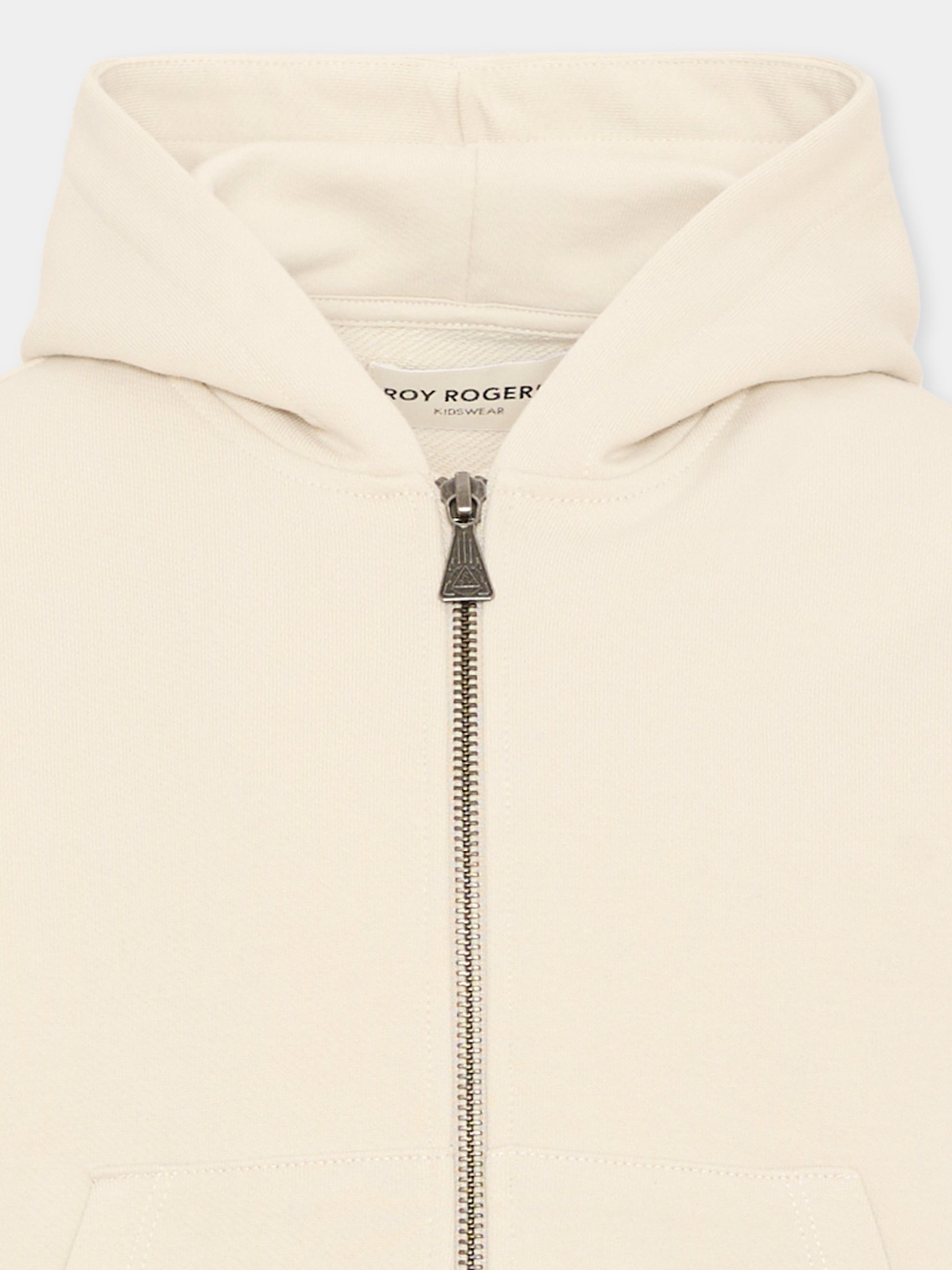Felpa con cappuccio beige per bambino stampa logo,Roy Roger's Kids,RG114 0 421