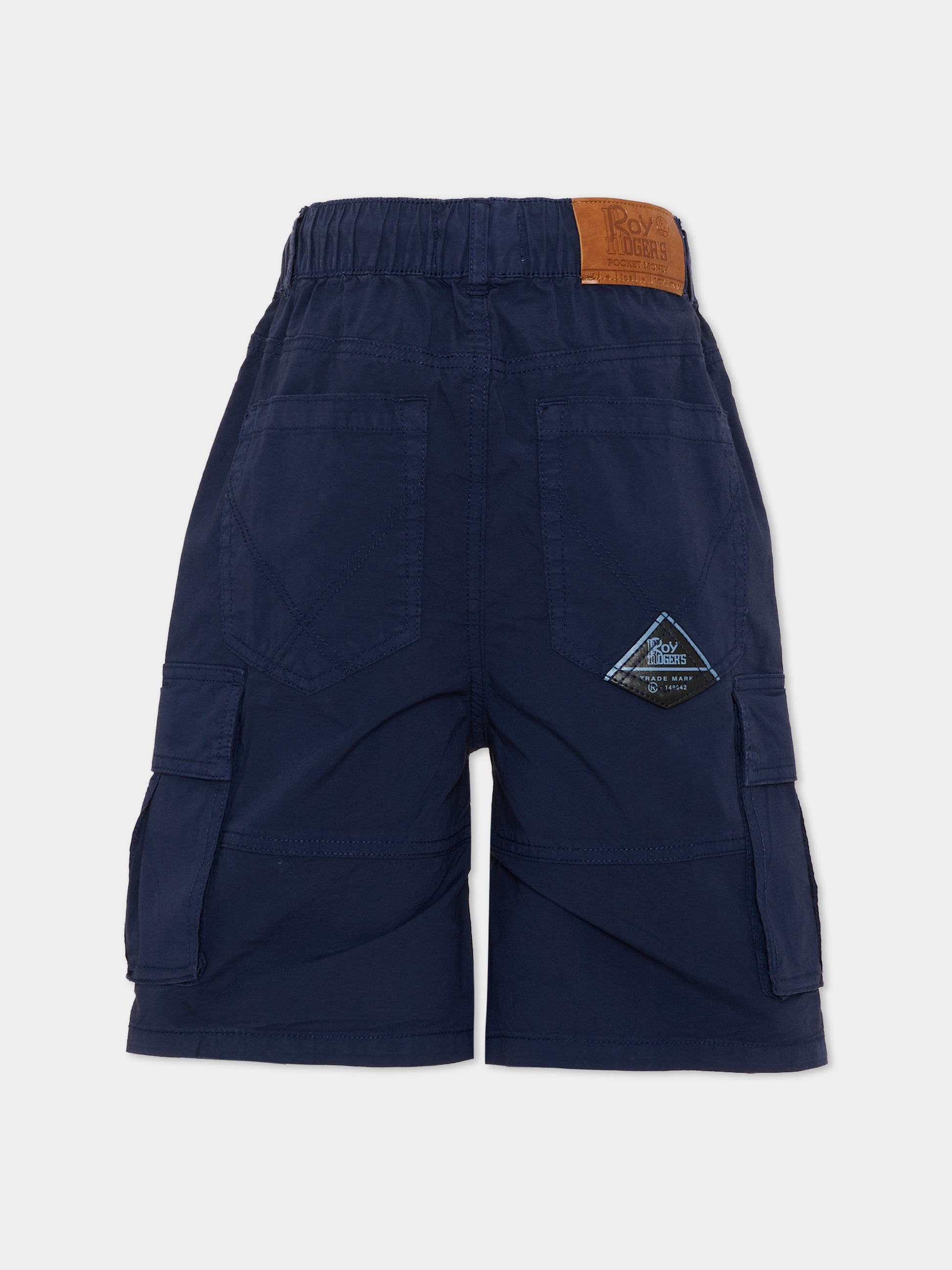Shorts blu per bambino cargo,Roy Roger's Kids,RG143 0 3854