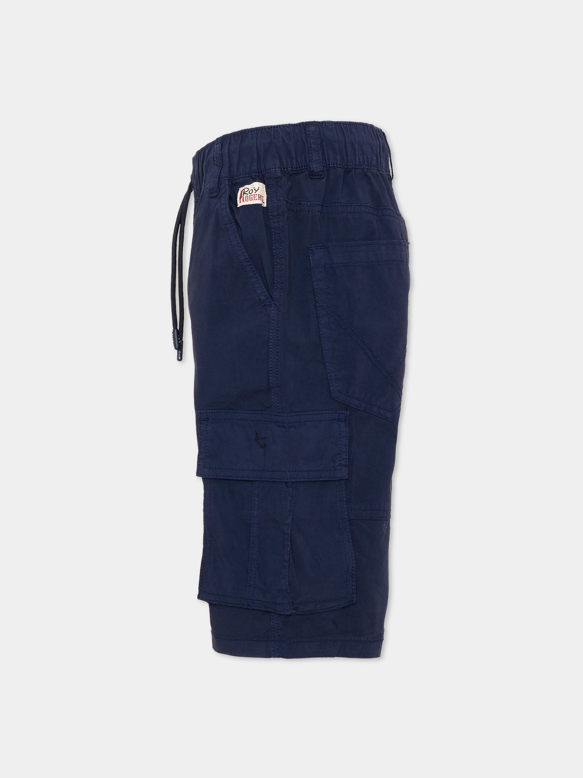 Shorts blu per bambino cargo,Roy Roger's Kids,RG143 0 3854