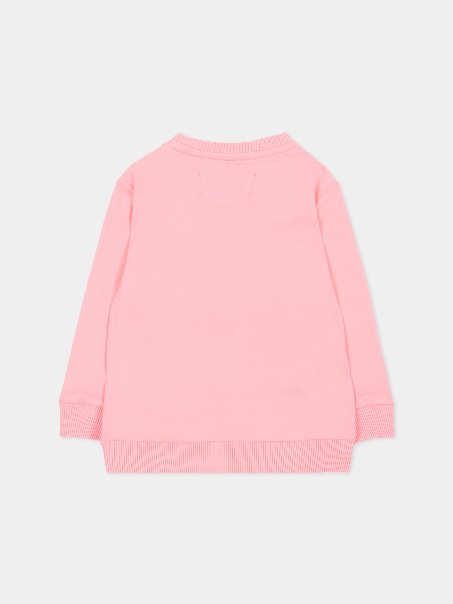 Felpa rosa per neonata tasca denim,Roy Roger's Kids,RG186 0 2362