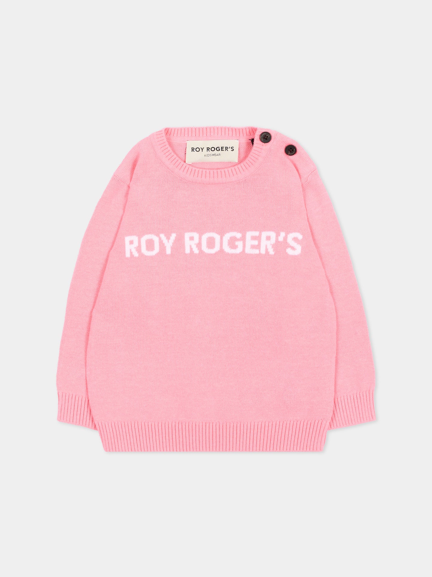 Maglione rosa logo per neonata,Roy Roger's Kids,RG187 0 2362