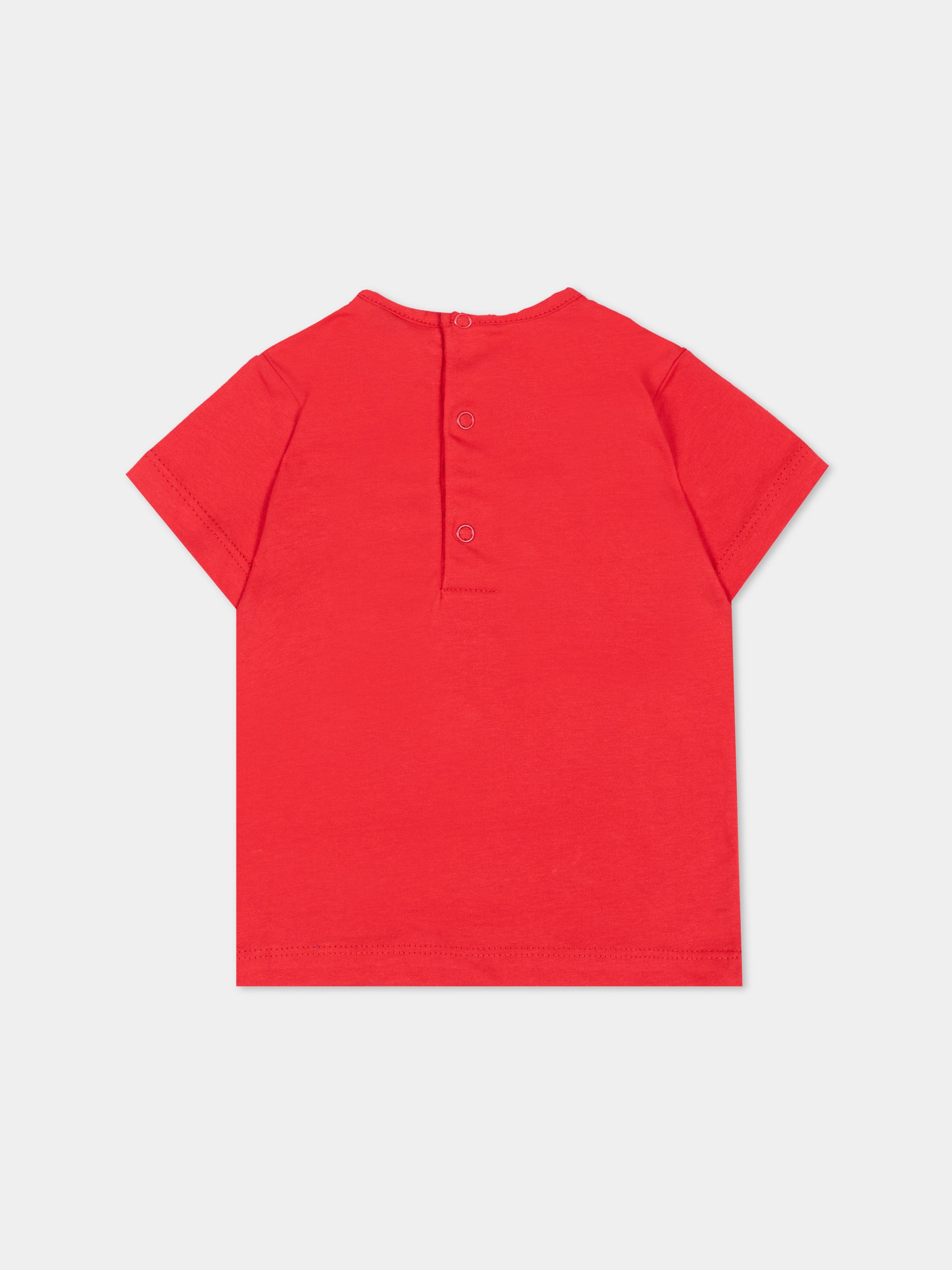 T-Shirt a manica corta rossa per neonato tasca logo,Roy Roger's Kids,RG188 0 2255