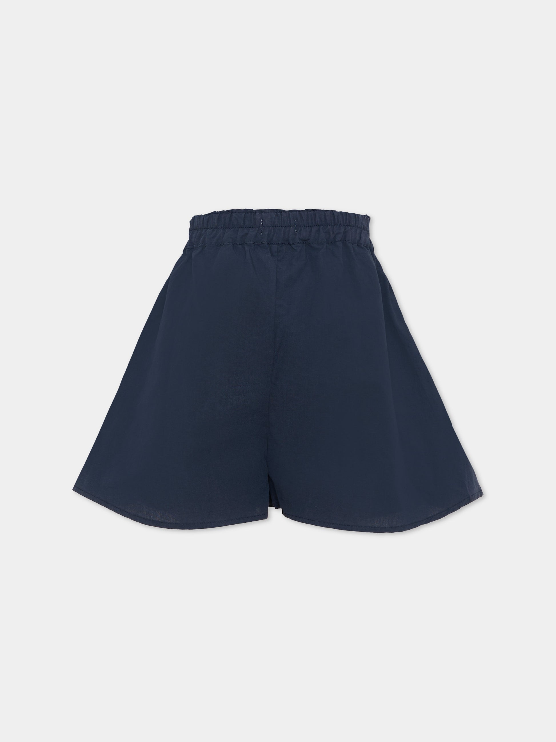 Shorts blu con ciliegie per bambina,Poco Blush,SS26375