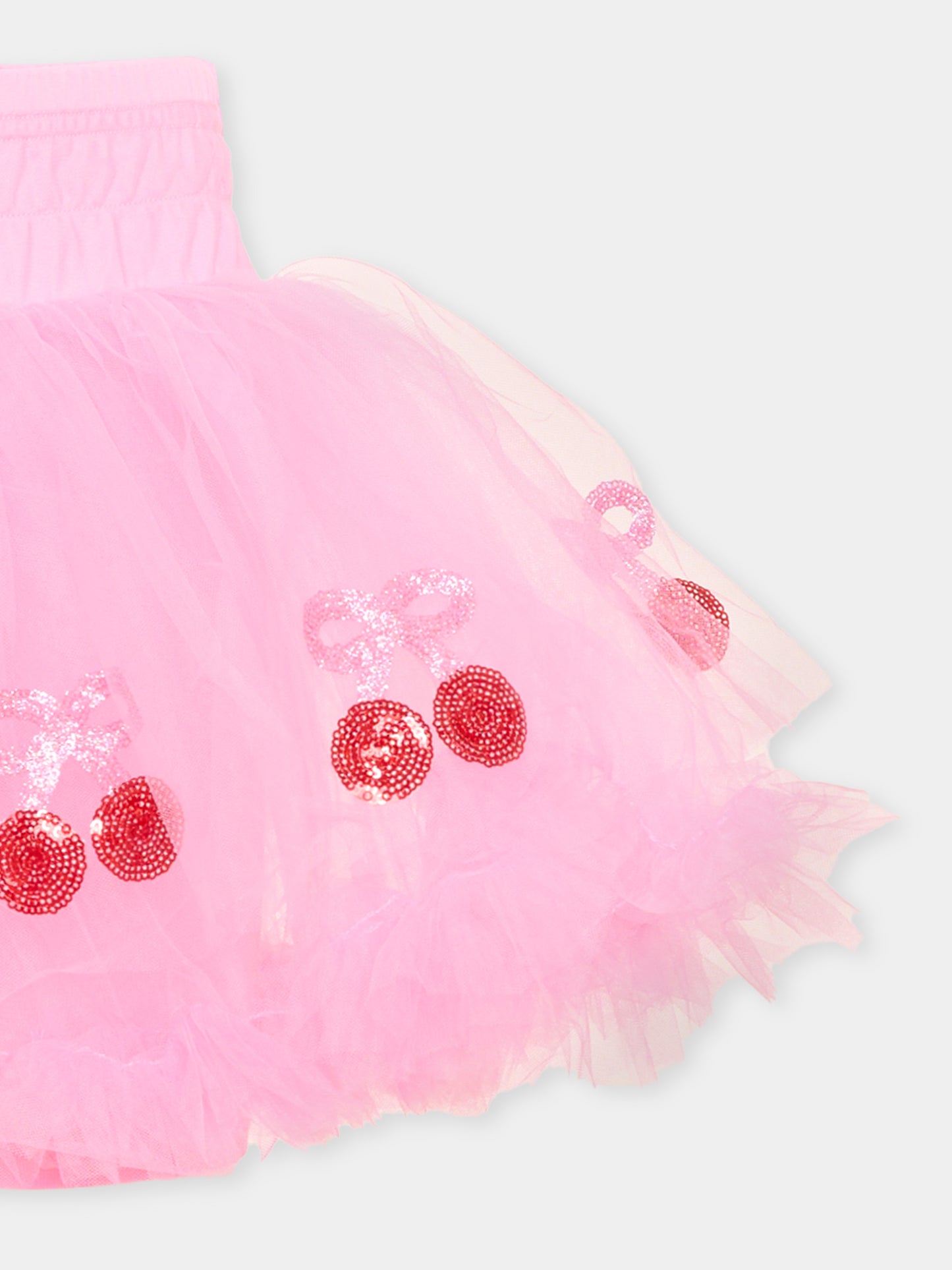 Gonna rosa per bambina con ciliegie