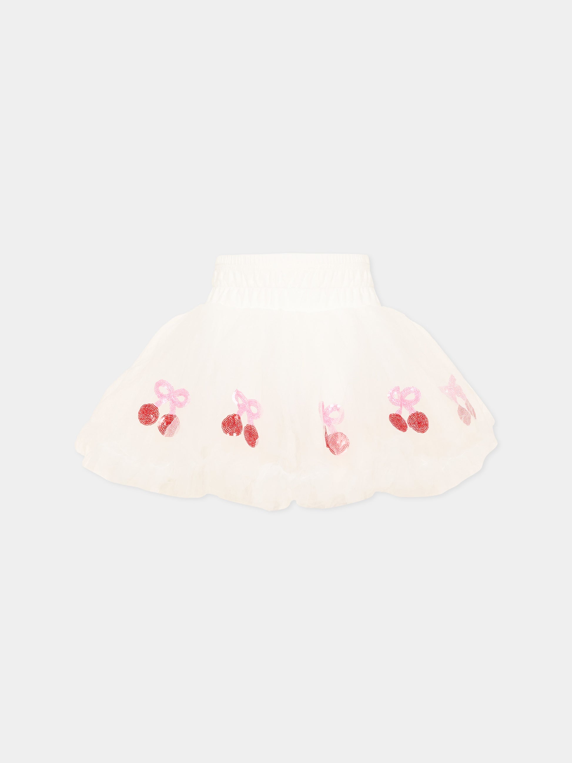 Gonna bianca con ciliegie per bambina,Poco Blush,SS26270