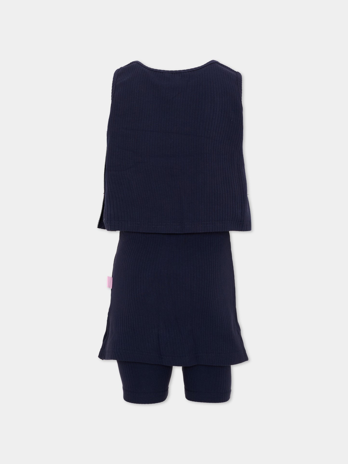Completo sportivo corto blu per bambina gatto,Poco Blush,SS26250