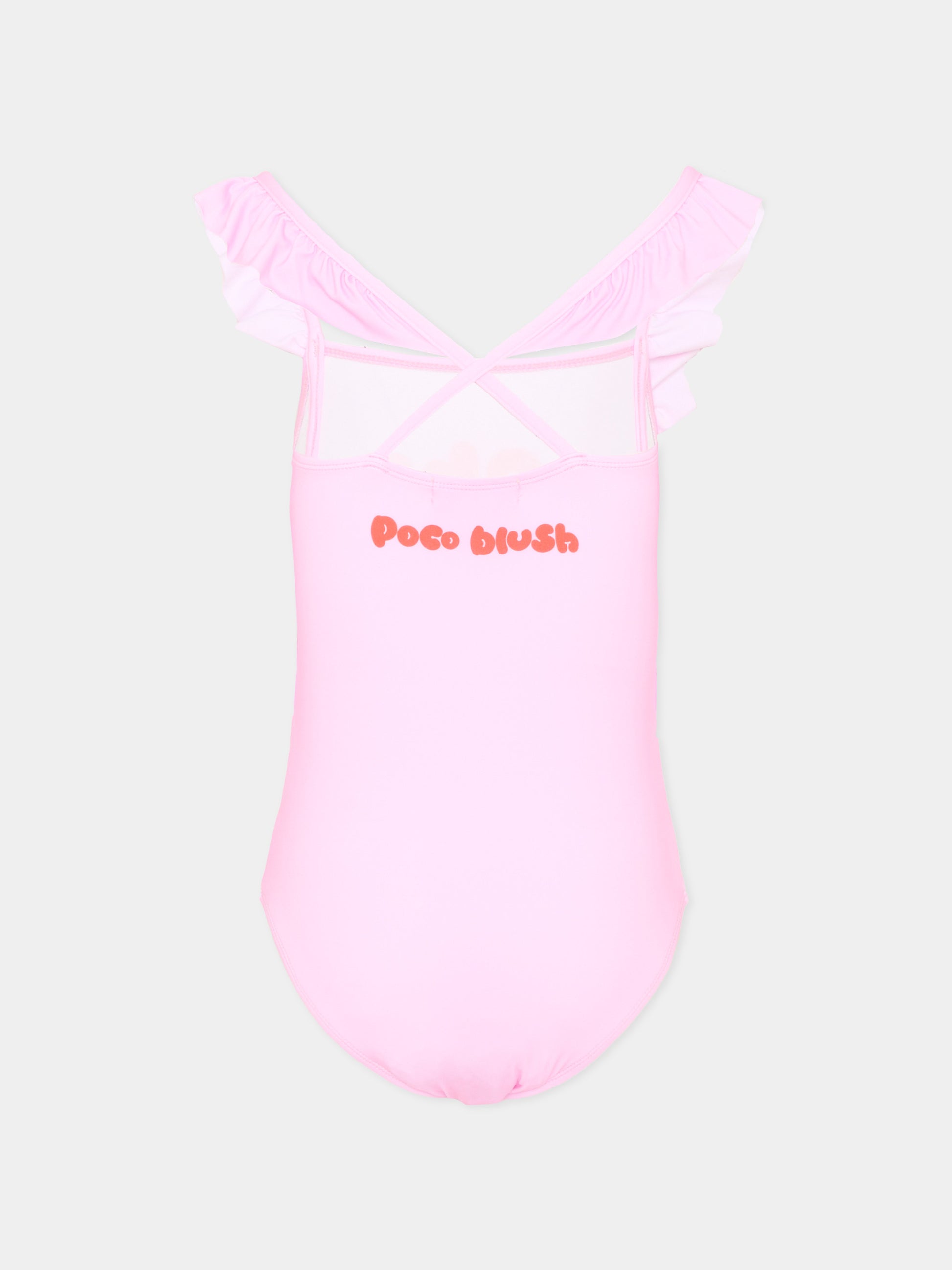 Costume intero rosa per bambina con pony,Poco Blush,SS264106