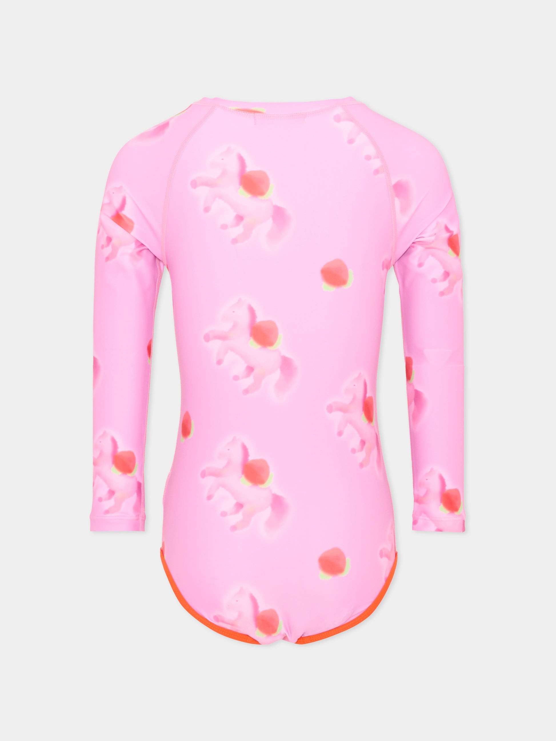 Costume intero rosa per bambina con pony,Poco Blush,SS264105