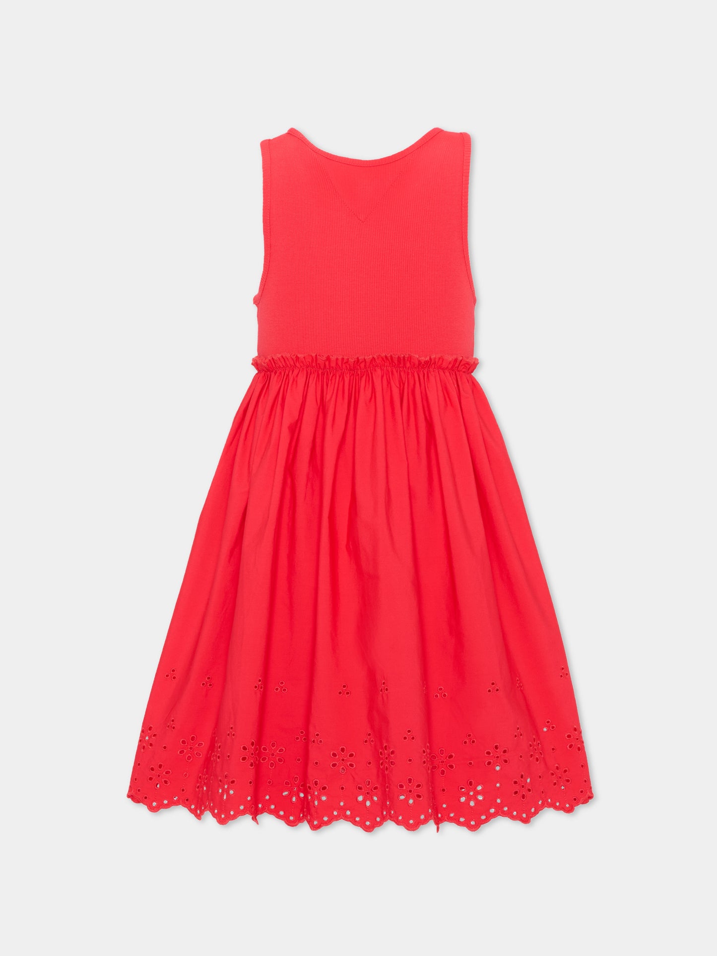 Vestito fucsia per bambina traforato,Tommy Hilfiger Junior,KG0KG09148J XK3