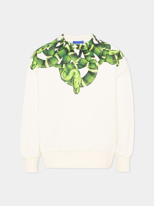 Felpa avorio per bambino con serpente,County Of Milan Kids,S6CMJBSW012 412
