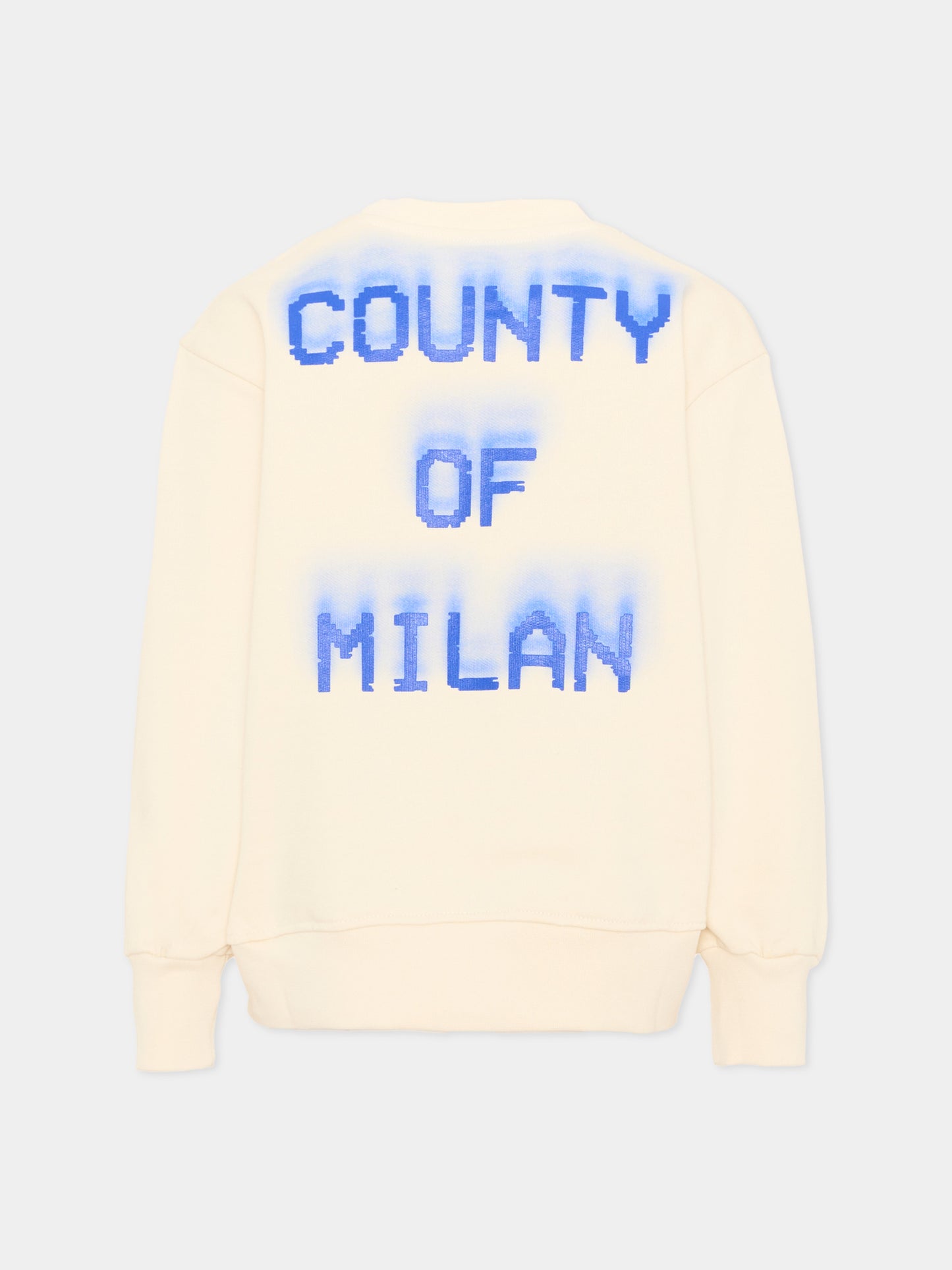 Felpa avorio per bambino con logo,County Of Milan Kids,S6CMJBSW055 412