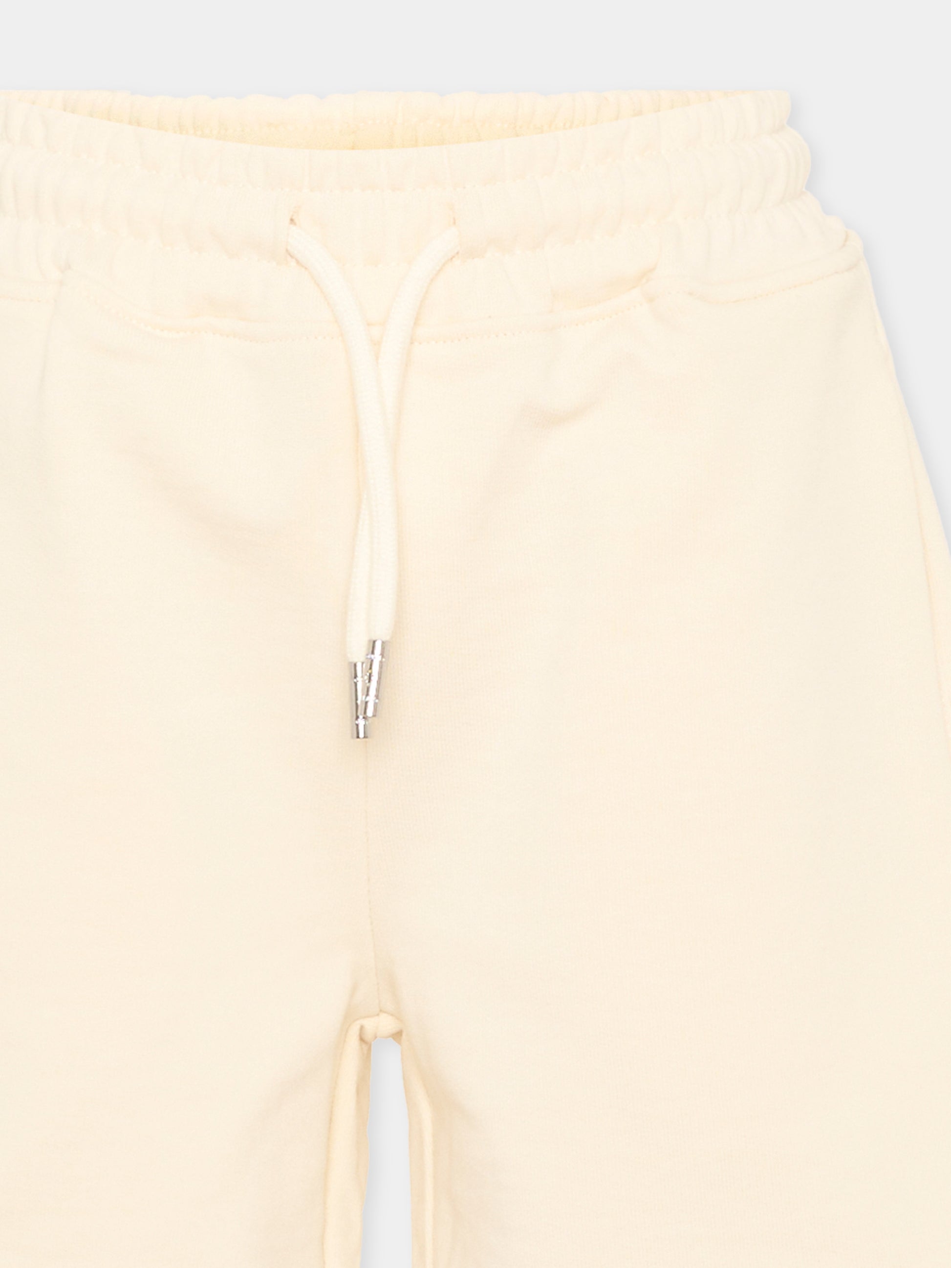 Shorts avorio per bambino con logo,County Of Milan Kids,S6CMJBBE005 412