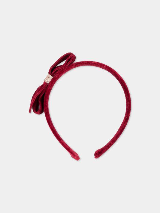 Cerchietto rosso per bambina con fiocco