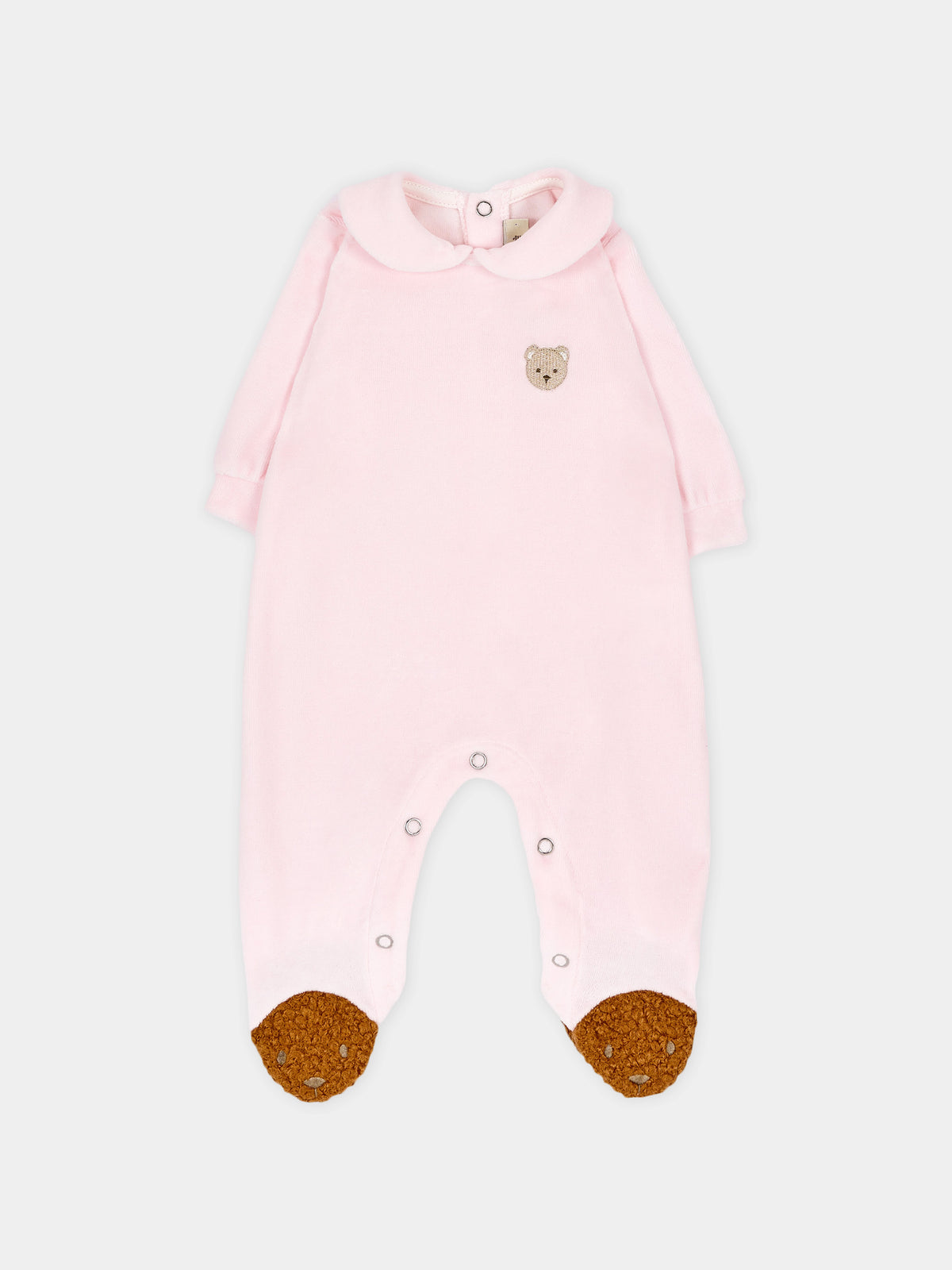 Tutina rosa per neonata con orsetto in ciniglia,Le Boo Beebè,CB041 30
