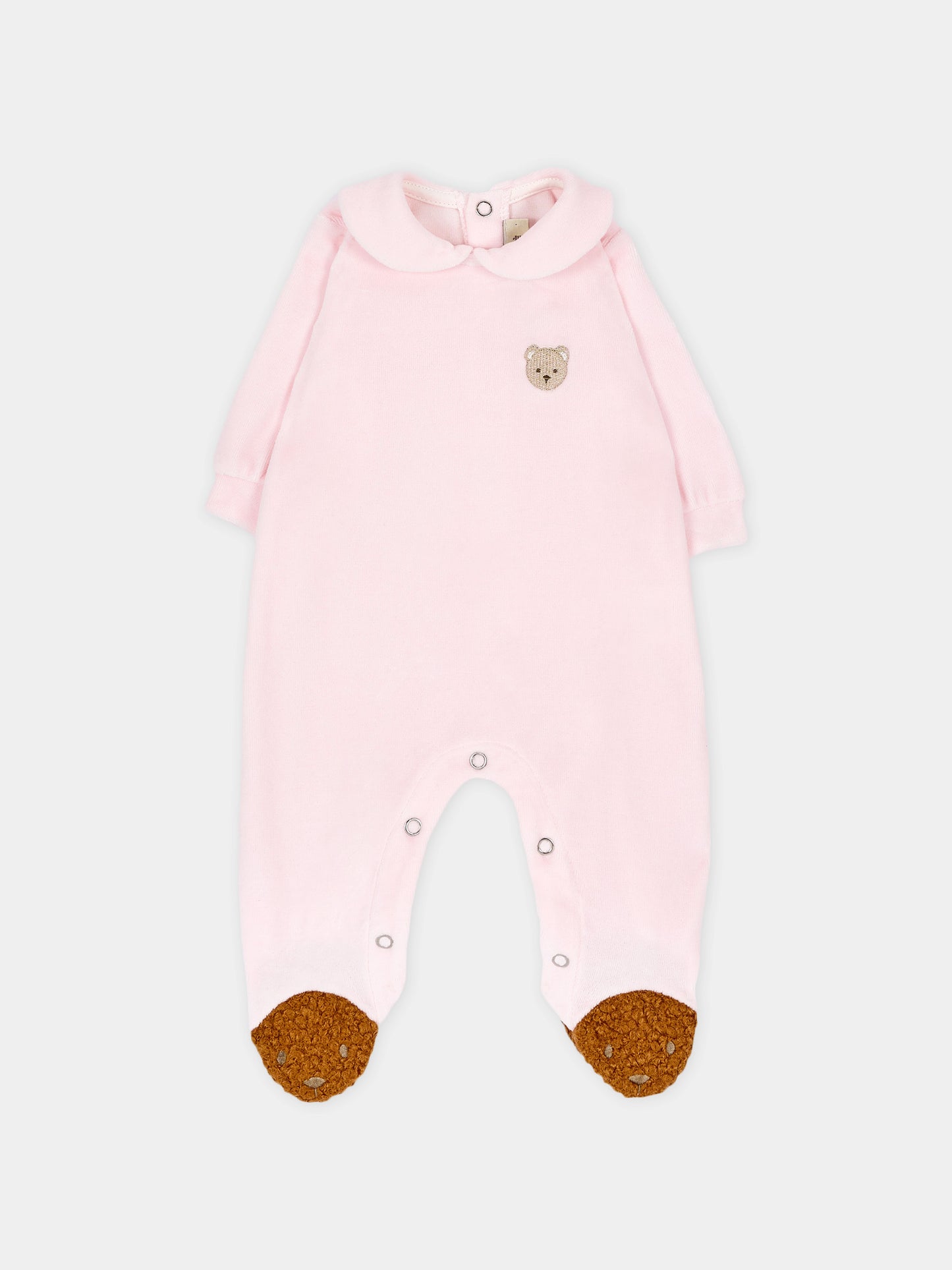 Tutina rosa per neonata con orsetto in ciniglia,Le Boo Beebè,CB041 30