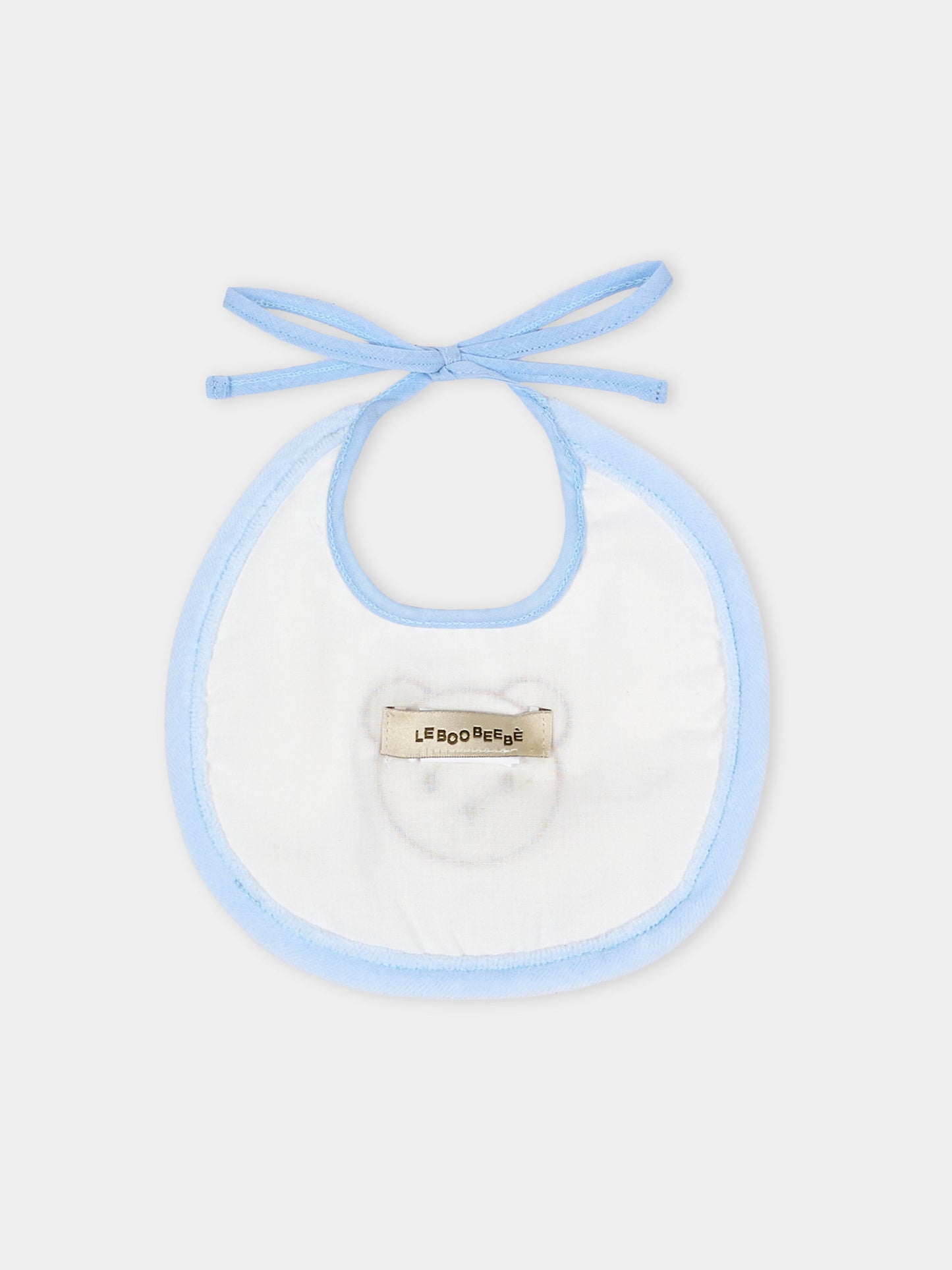 Bavaglini bianco per neonato con orsetto,Le Boo Beebè,CBB040 2040