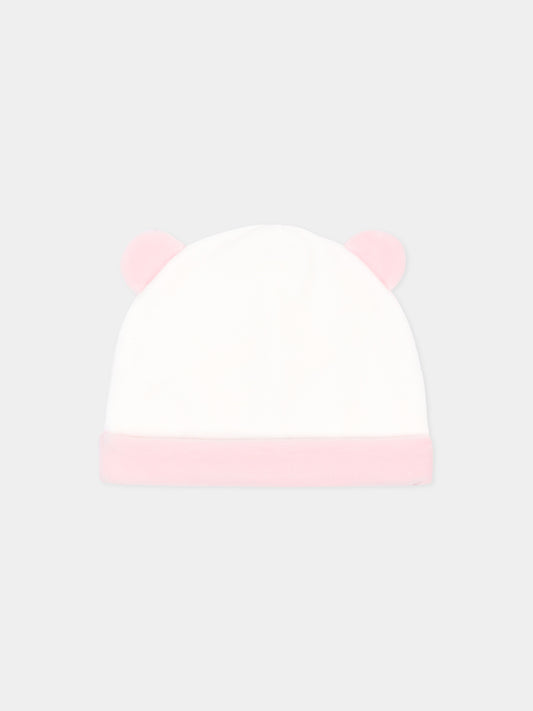 Cappello avorio per neonata in ciniglia con orecchie,Le Boo Beebè,CCB040 30