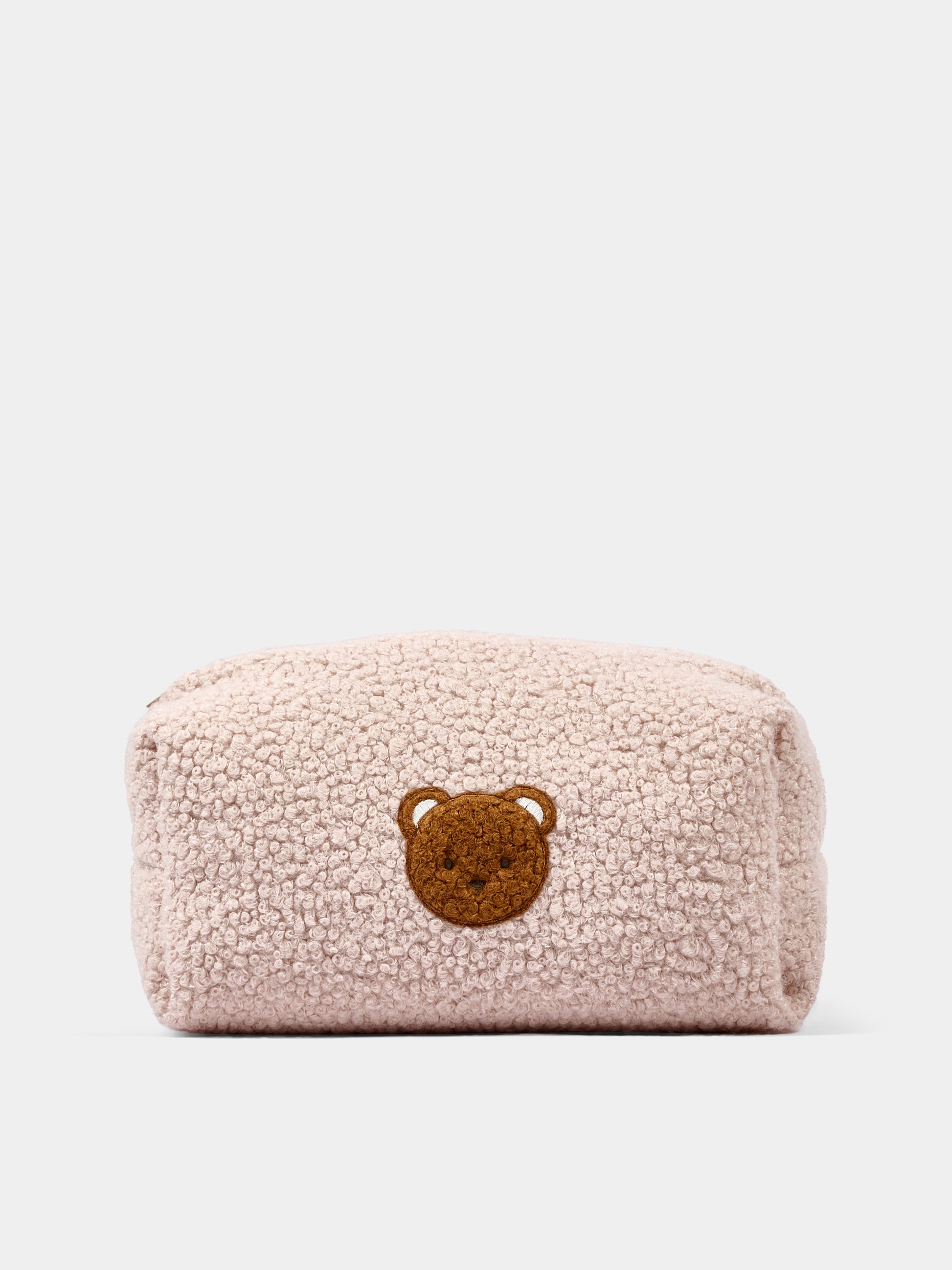 Pochette avorio per neonati con orsetto effetto bouclé,Le Boo Beebè,CBR040 21
