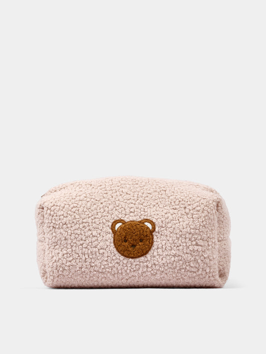 Pochette avorio per neonati con orsetto effetto bouclé,Le Boo Beebè,CBR040 21