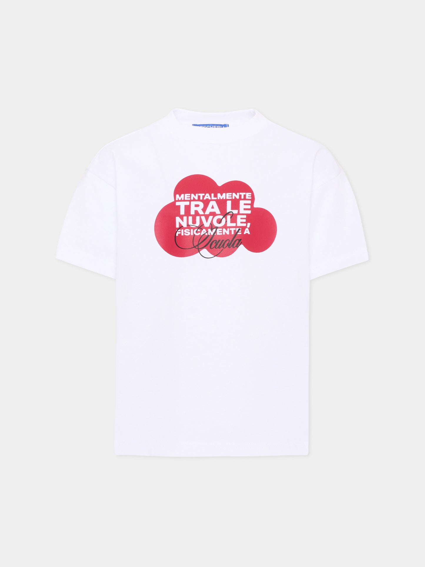 T-shirt a manica corta bianca per bambini con frase,Pescheria Mon Amour X Coccolebimbi,PMAK TS013 WHT