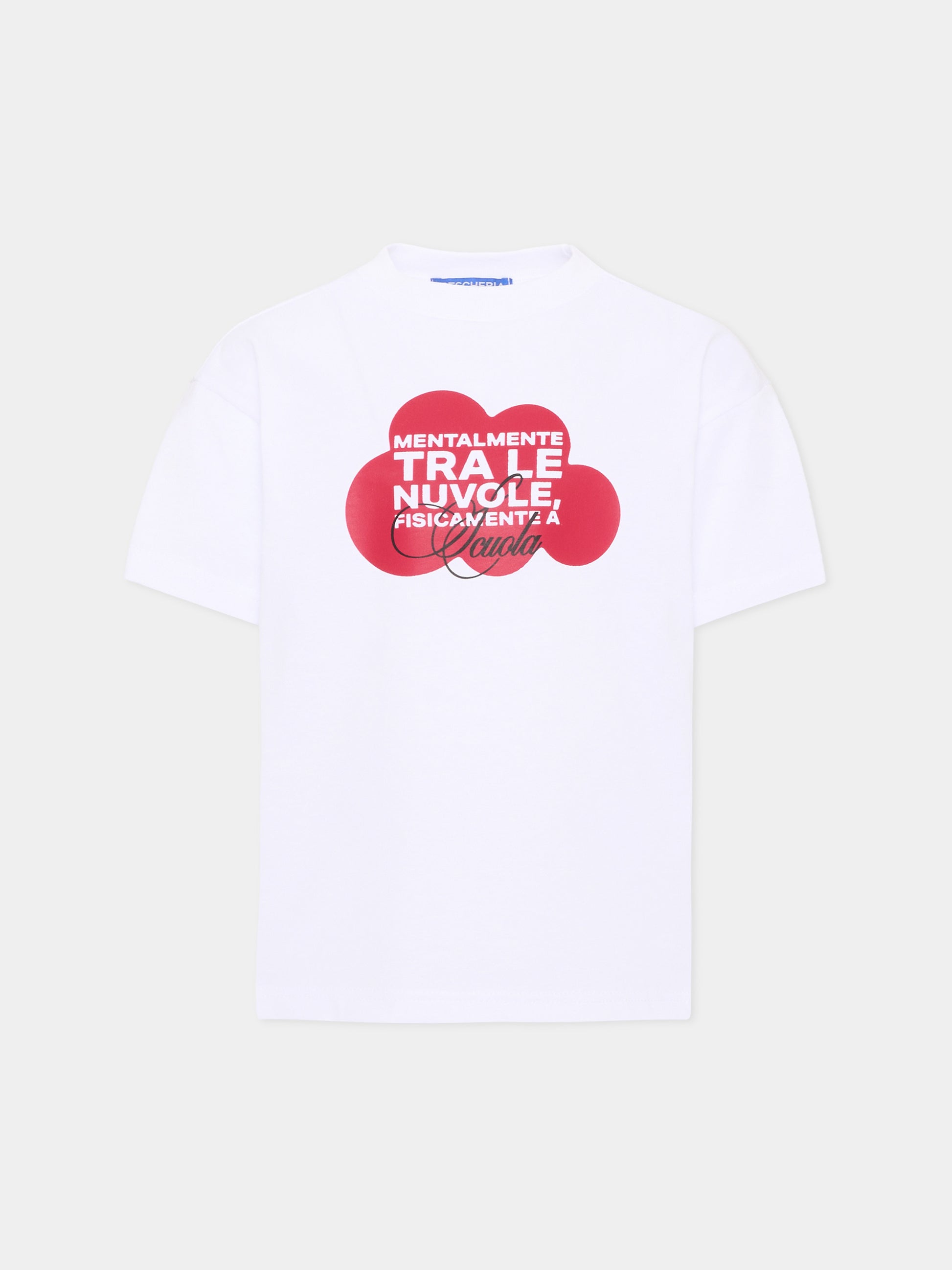 T-shirt a manica corta bianca per bambini con frase,Pescheria Mon Amour X Coccolebimbi,PMAK TS013 WHT