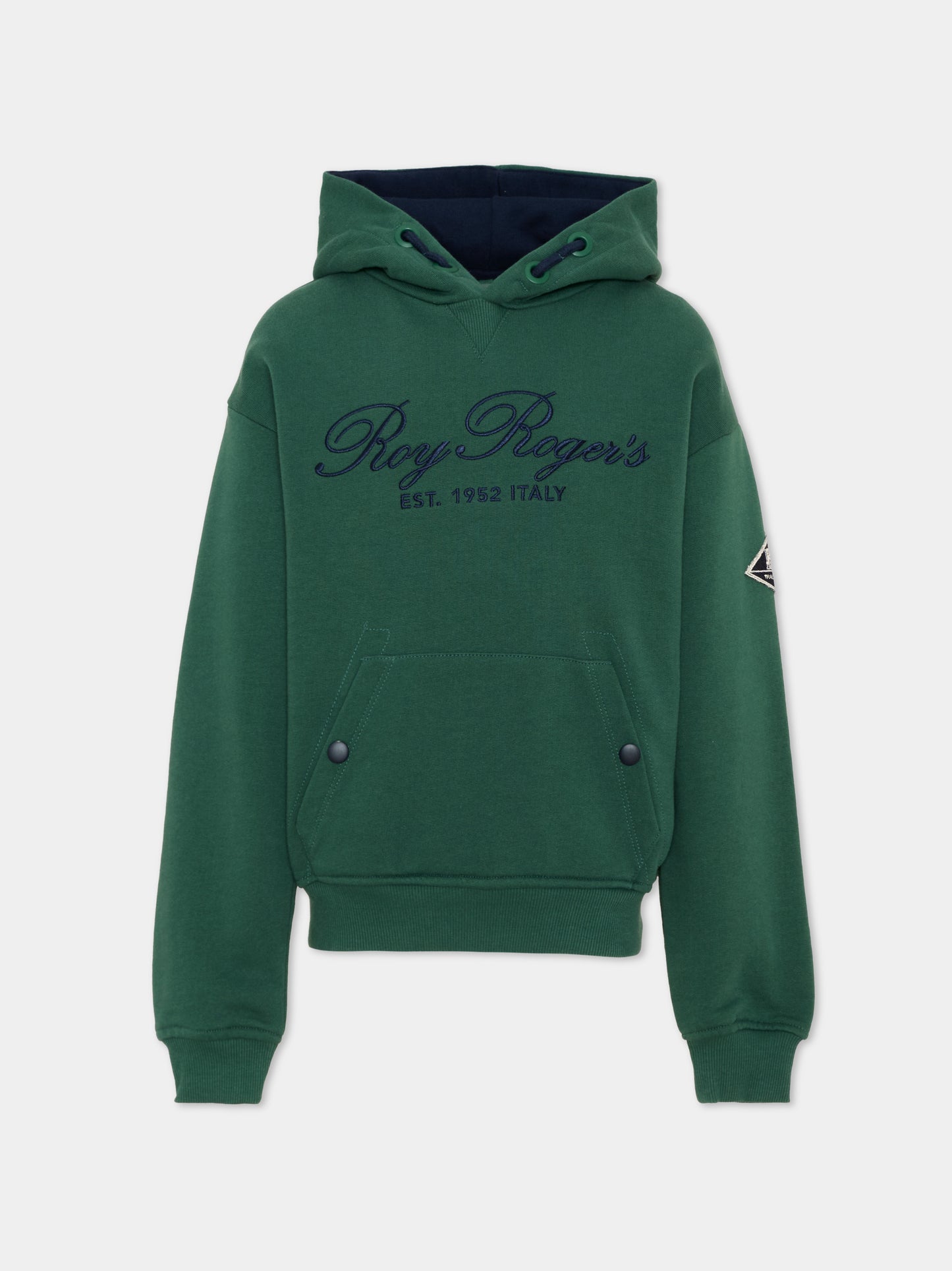 Felpa con cappuccio verde con logo,Roy Roger's Kids,R F101 00 4743