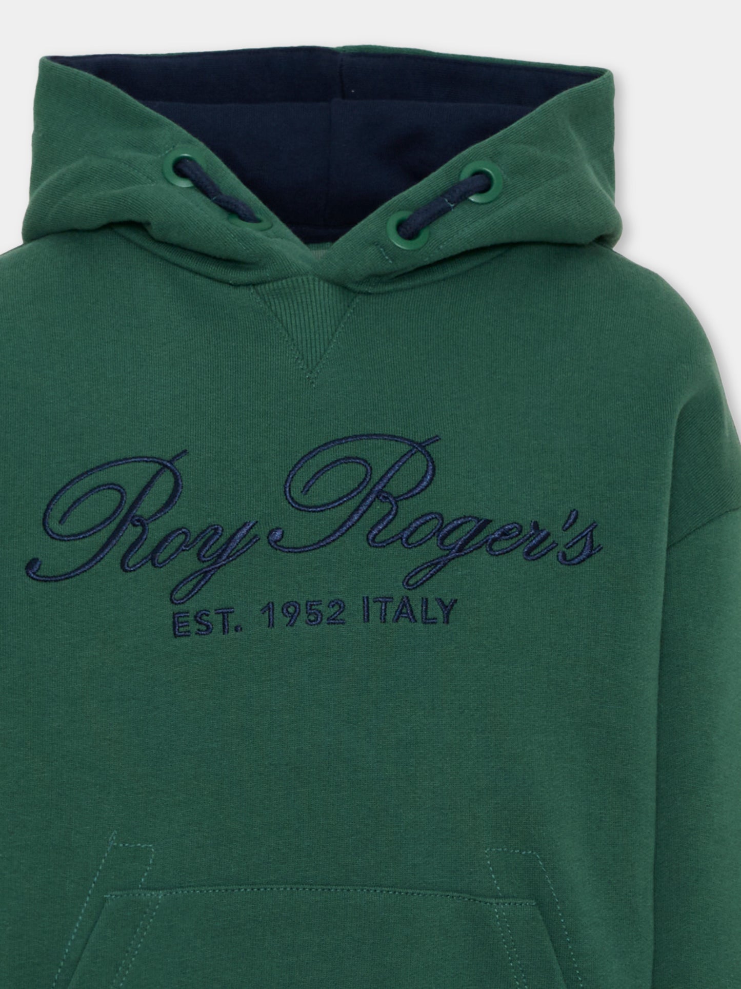 Felpa con cappuccio verde con logo,Roy Roger's Kids,R F101 00 4743