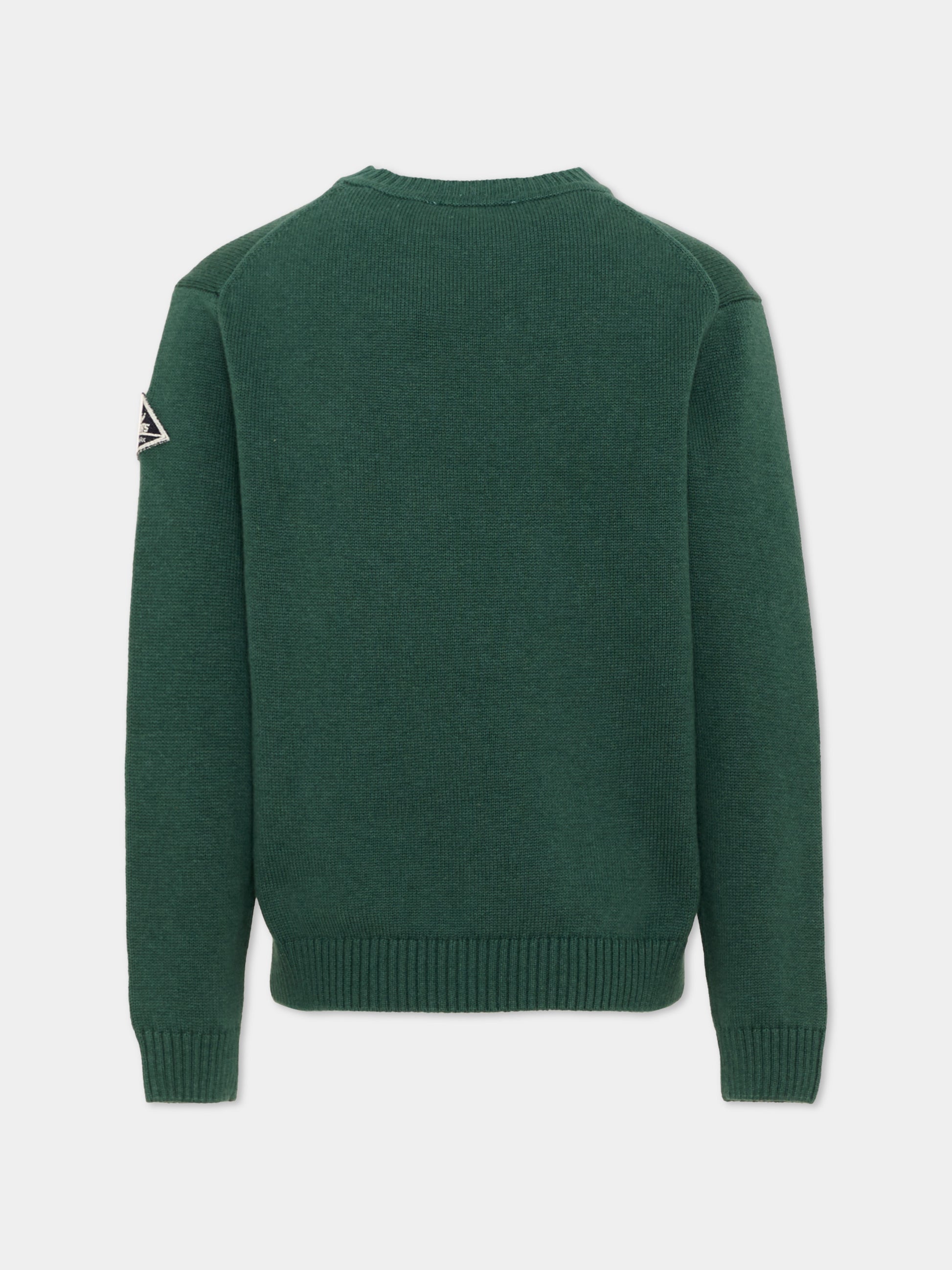 Maglione verde per bambino con logo,Roy Roger's Kids,R F107 00 4743