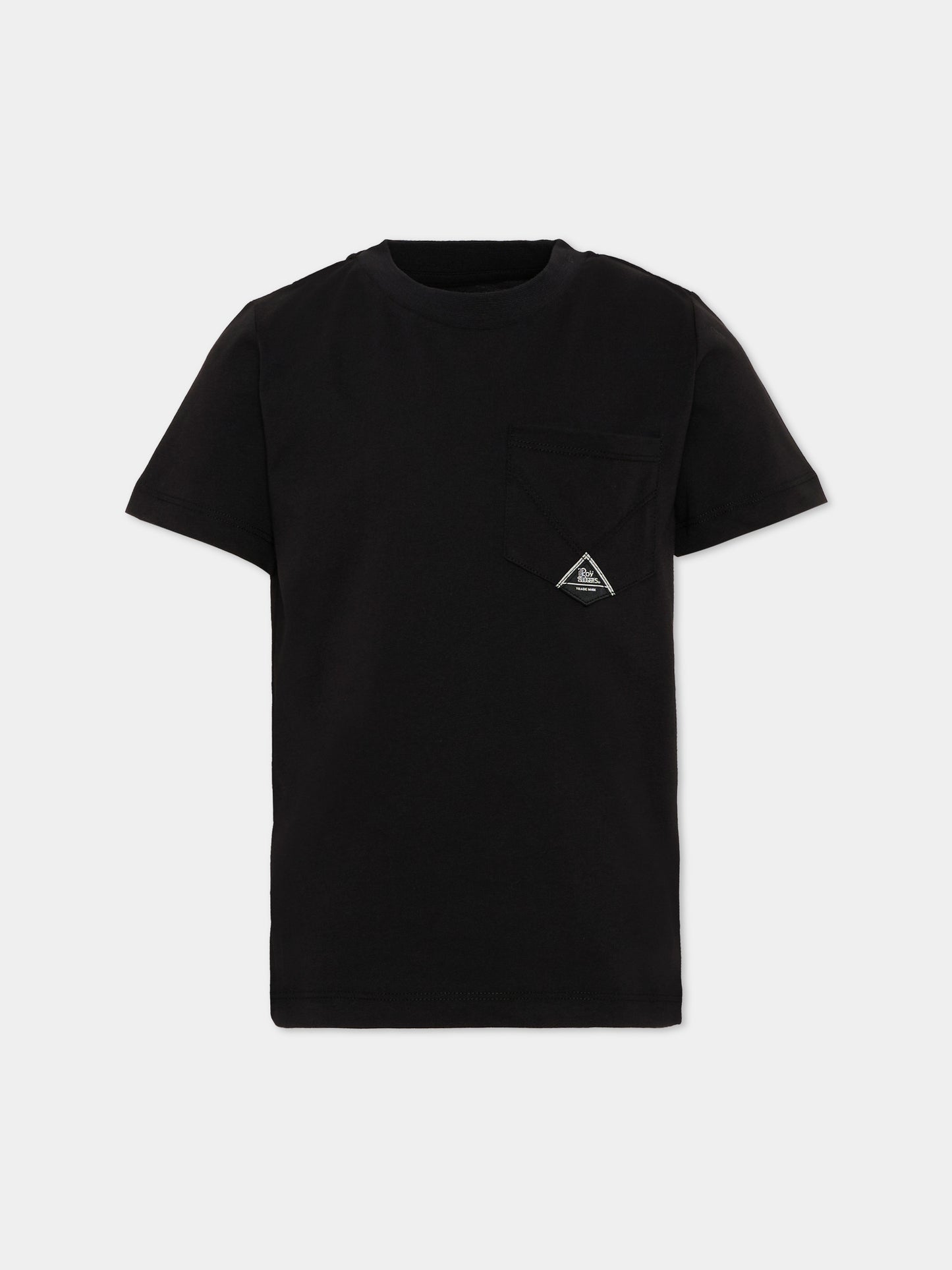 T-shirt nera per bambino con tasca,Roy Roger's Kids,R F108 00 0658