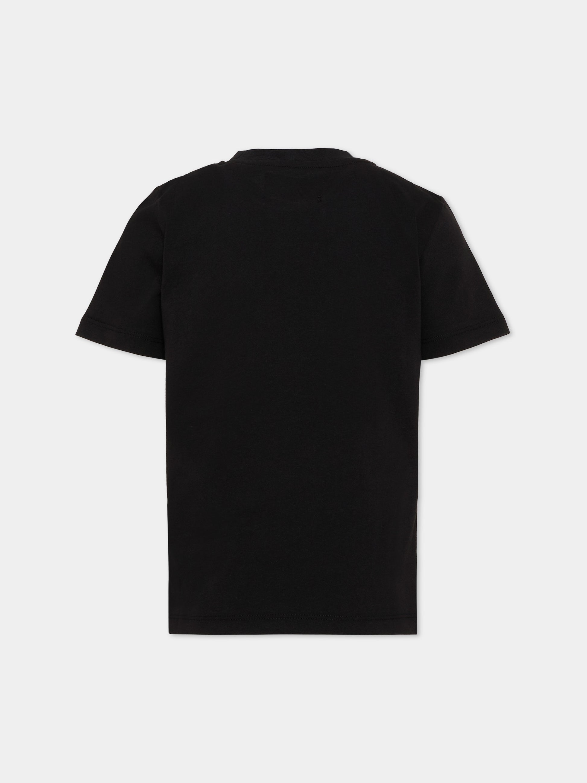 T-shirt nera per bambino con tasca,Roy Roger's Kids,R F108 00 0658
