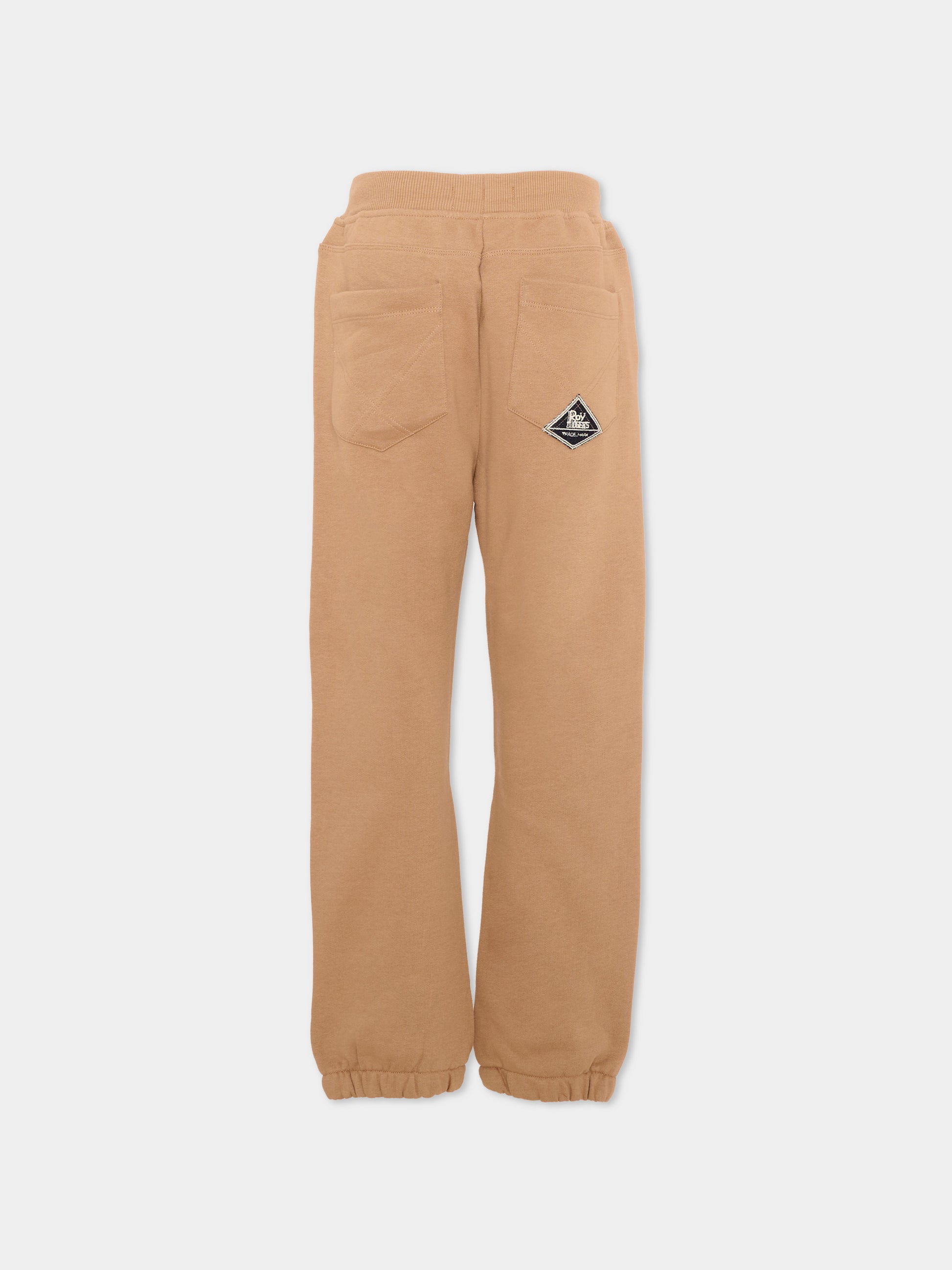 Pantalone beige per bambino con logo,Roy Roger's Kids,R F133 00 0729