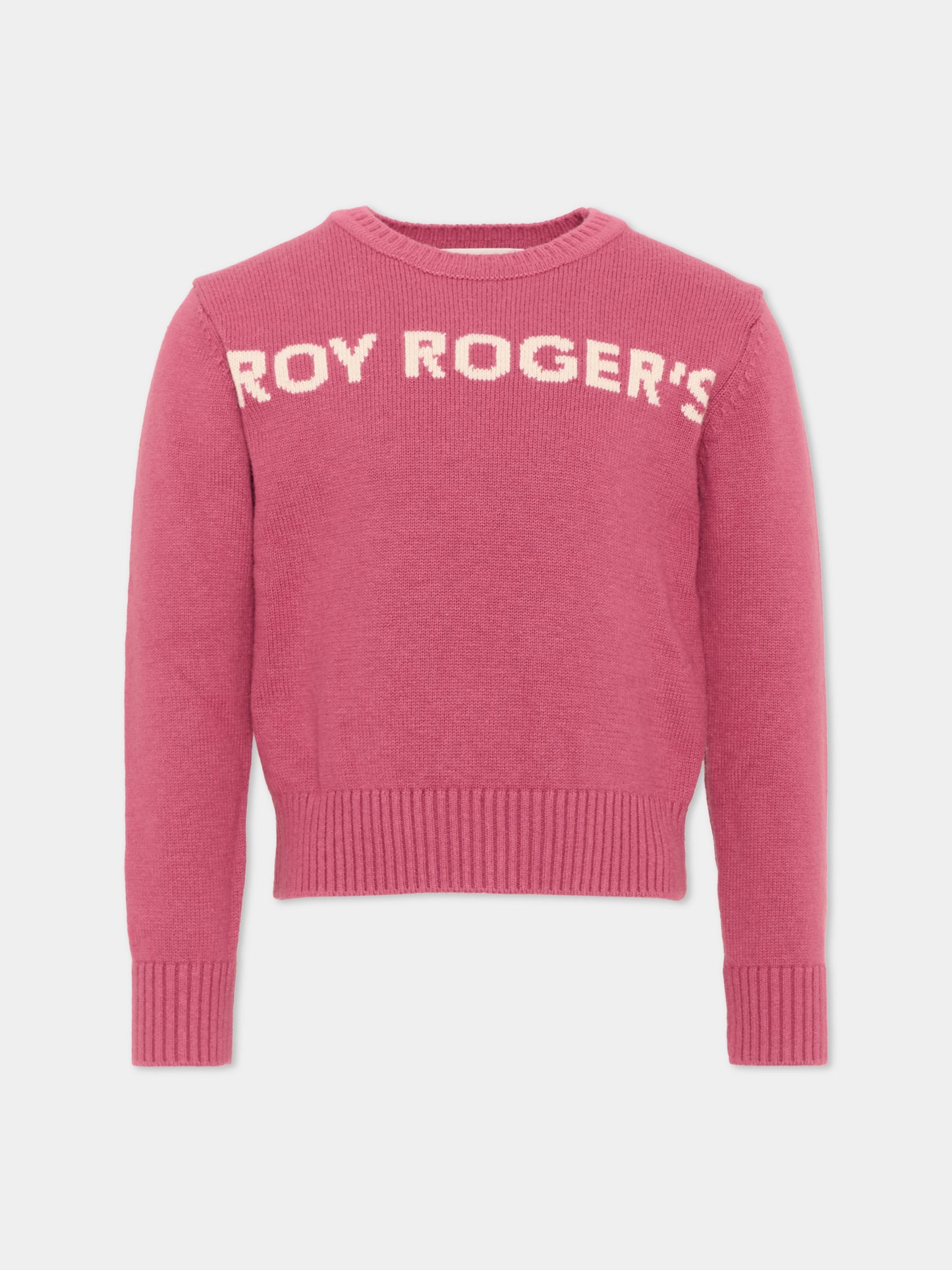 Maglione rosa per bambina con logo,Roy Roger's Kids,R F169 00 2643