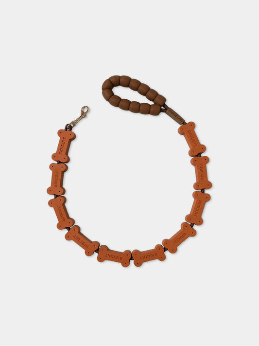 Collare The Biscuit marrone per cani,Amaldogs,THE BISCUIT LEASH CREME BRULEE