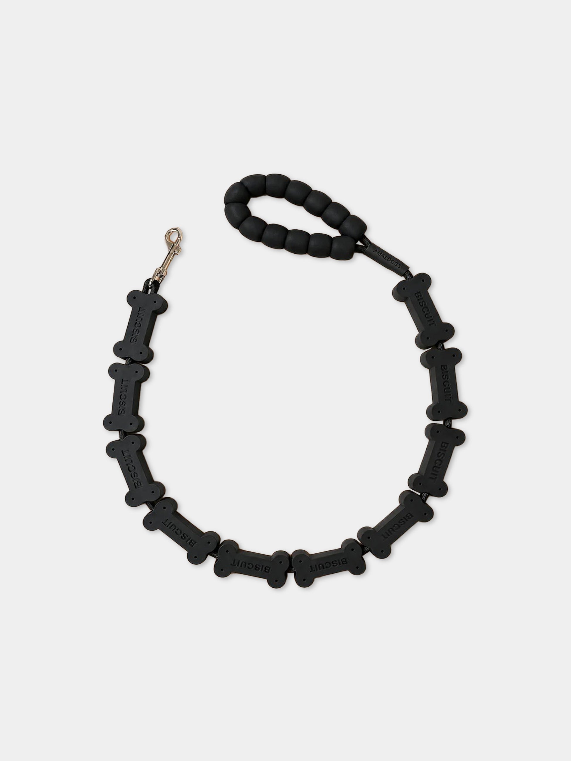 Collare The Biscuit nero per cani,Amaldogs,THE BISCUIT LEASH REGLISSE NOIR