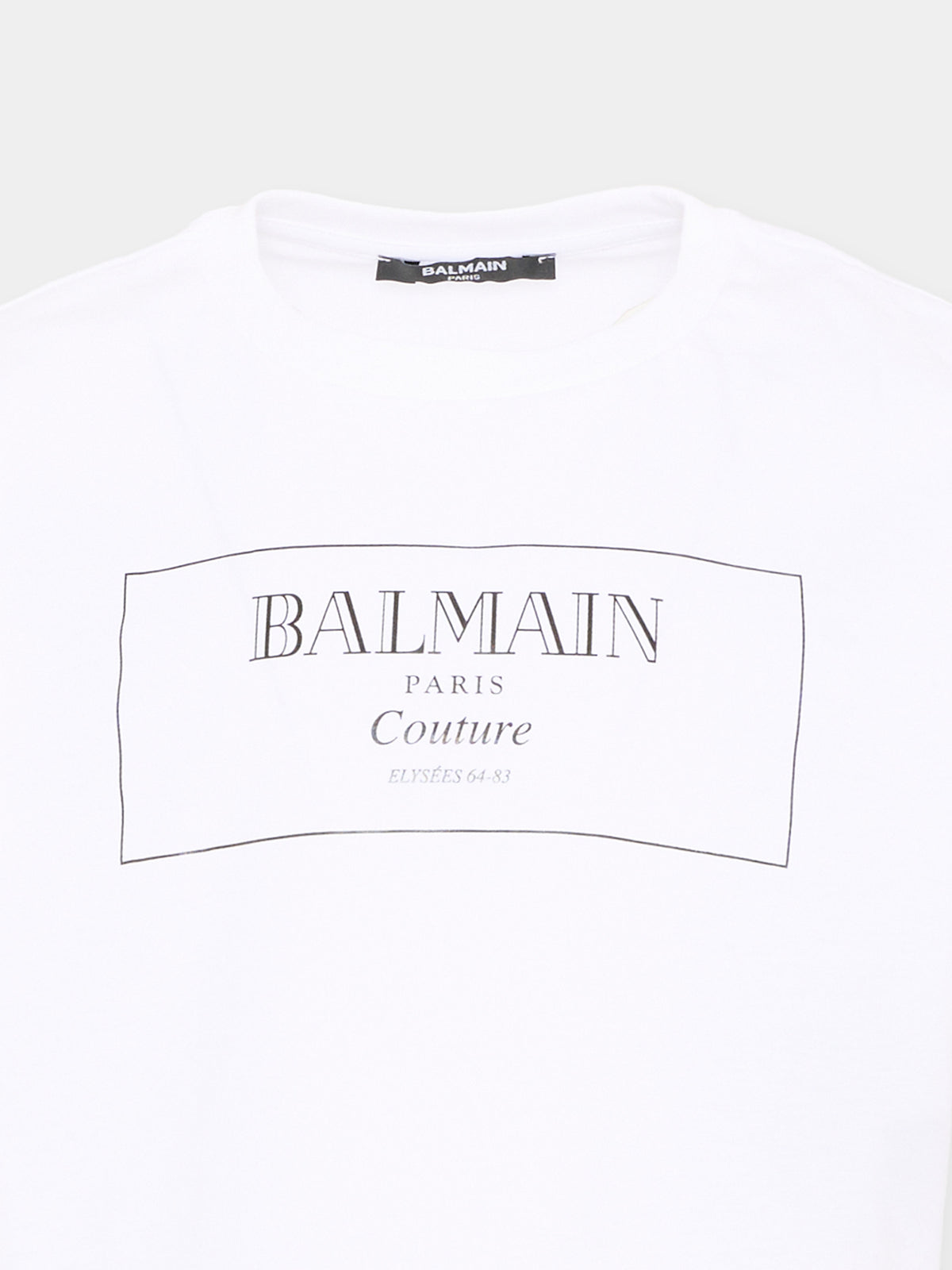 T-shirt bianca per bambina con logo,Balmain Kids,BX8A21 Z3186 100NE