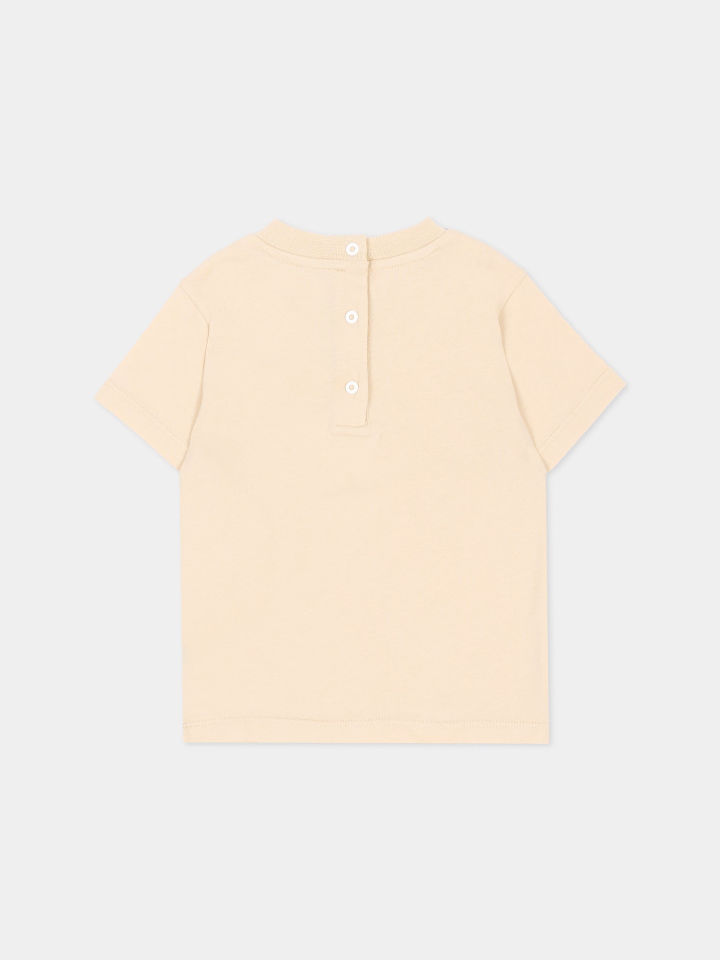 T-shirt a manica corta beige per neonato con logo,Balmain Kids,BU8541 Z0057 106