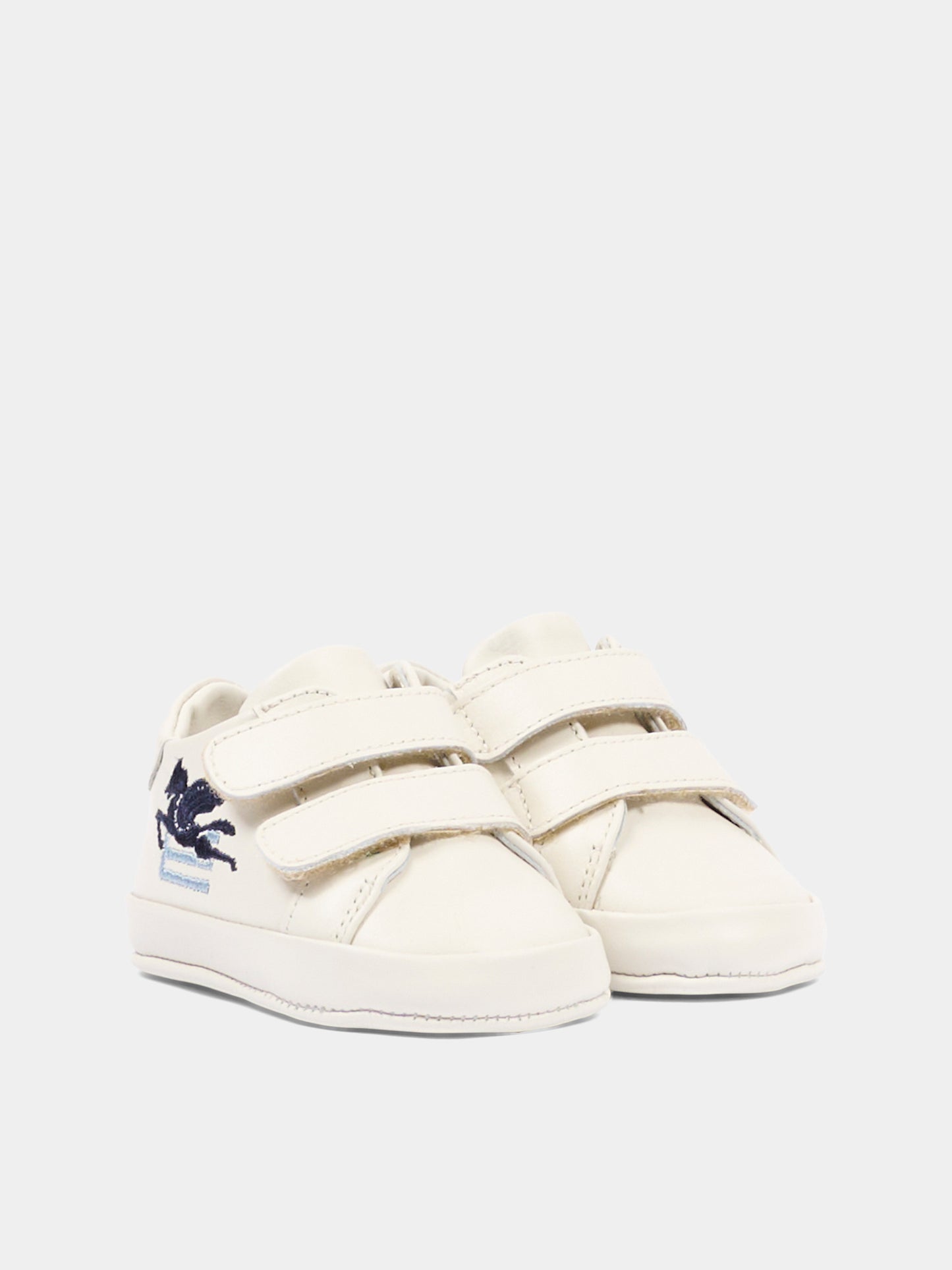 Sneakers avorio per neonati con Pegaso,Etro,GV0516 Z2132 105BL