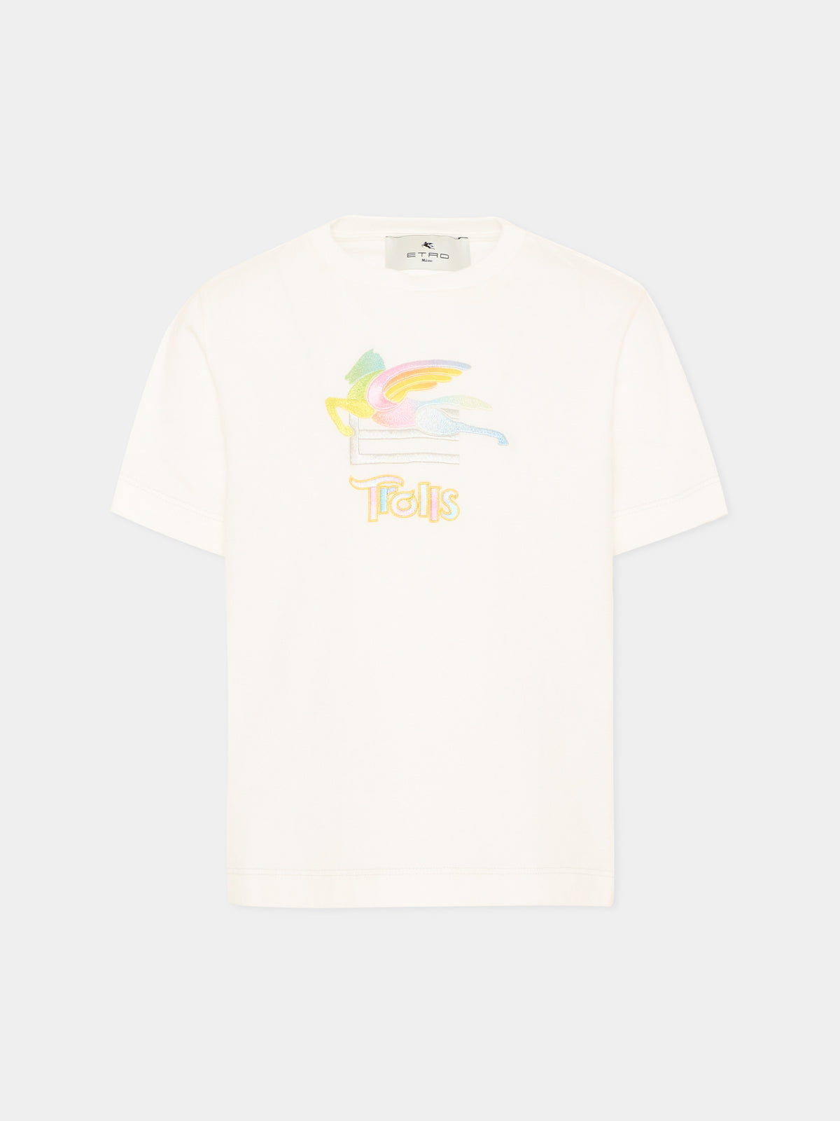 T-shirt avorio per bambini con Pegaso,Etro,GU8P81 J0177 101