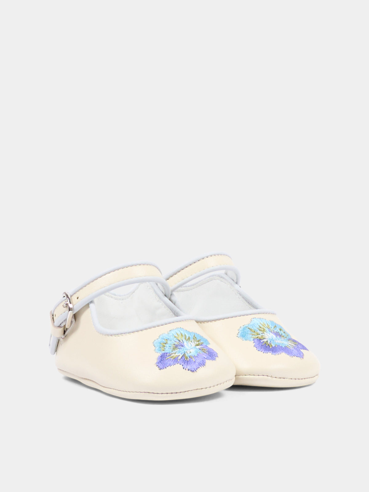 Ballerine avorio per neonata con fiore,Etro,GU0016 Z2132 105