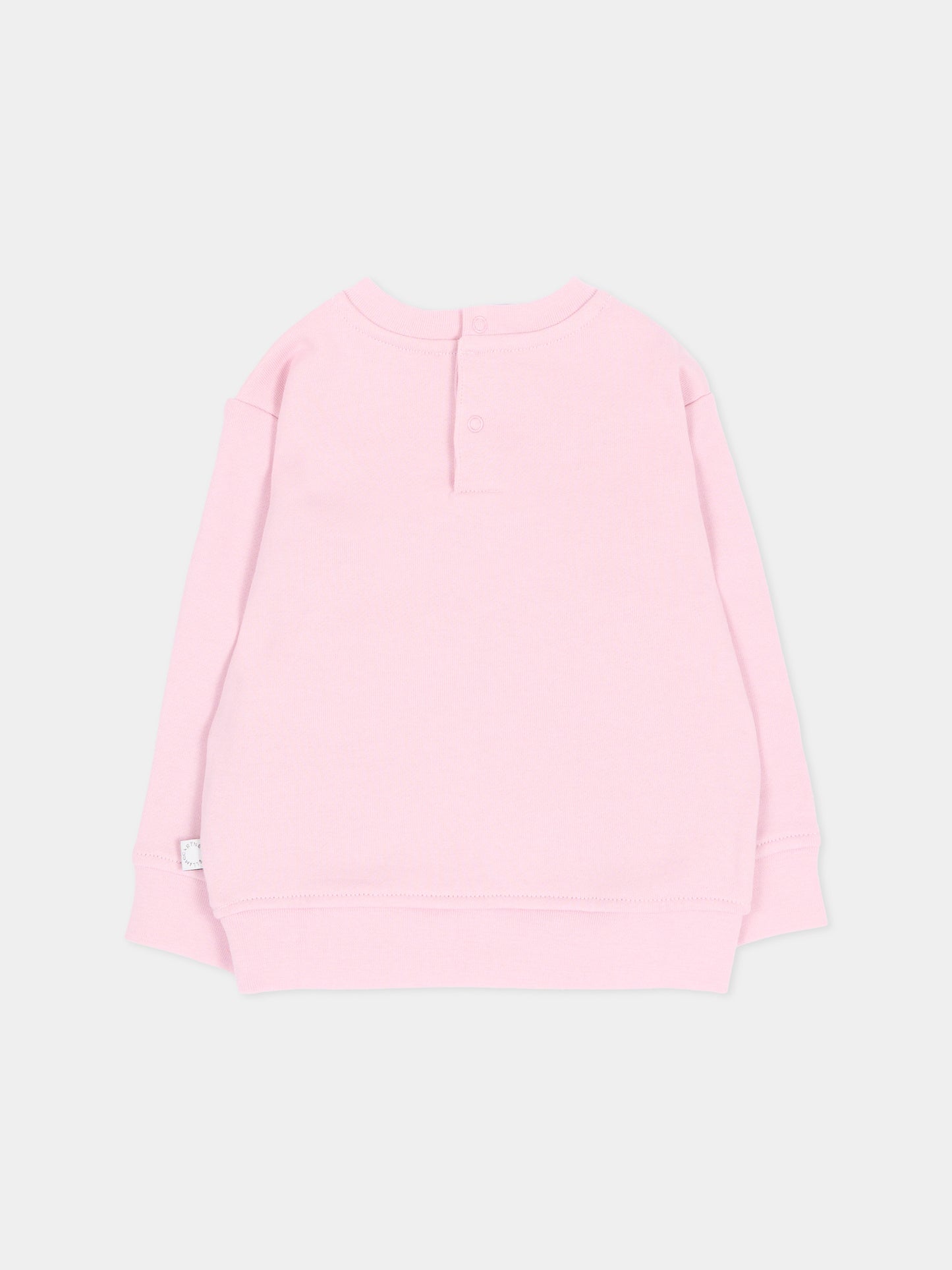 Felpa girocollo rosa per neonata con ricami,Stella Mccartney Kids,TX4080 Z3059 568