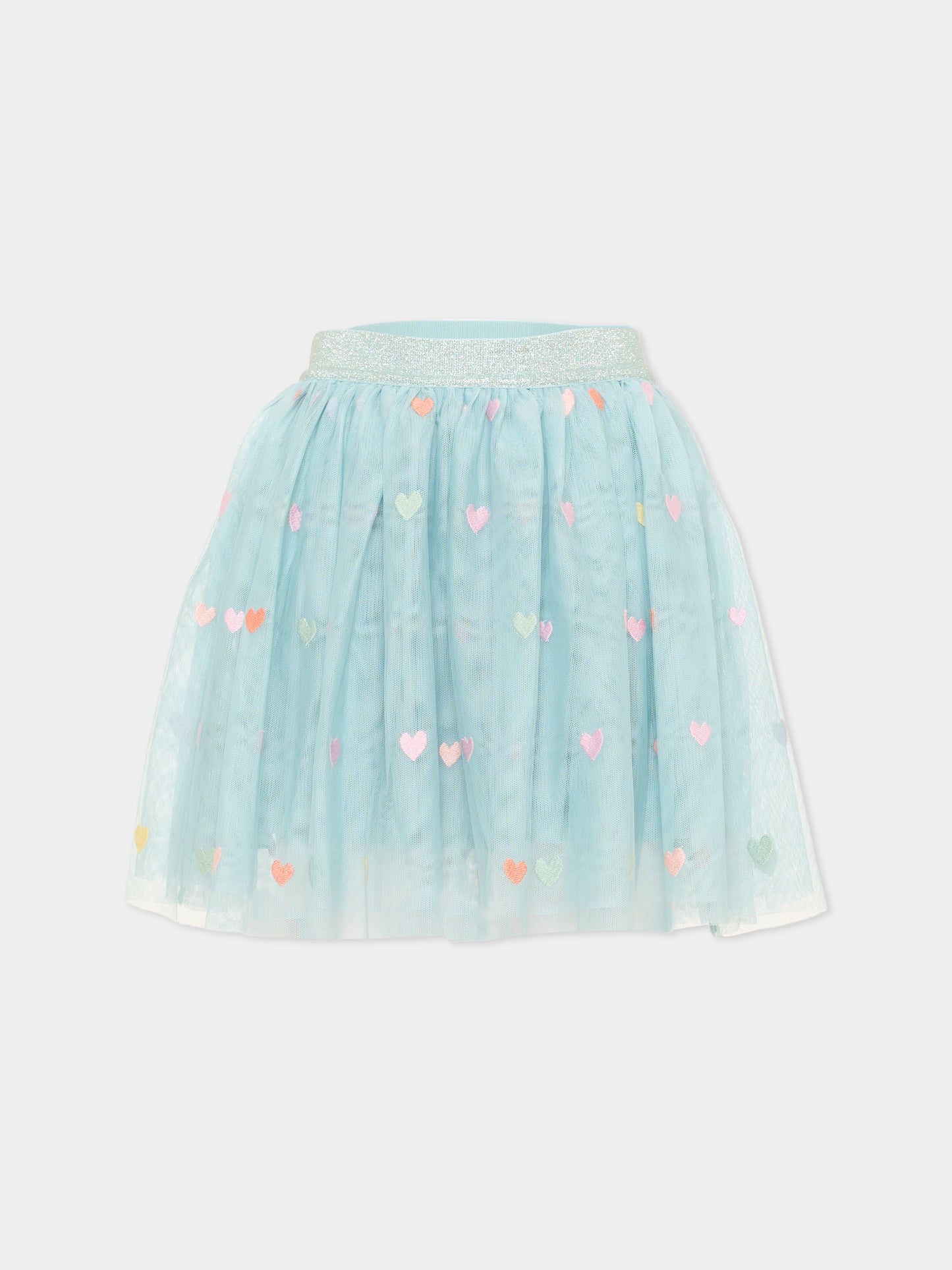 Gonna celeste per bambina con cuori,Stella Mccartney Kids,TX7A51 Z3079 923MC