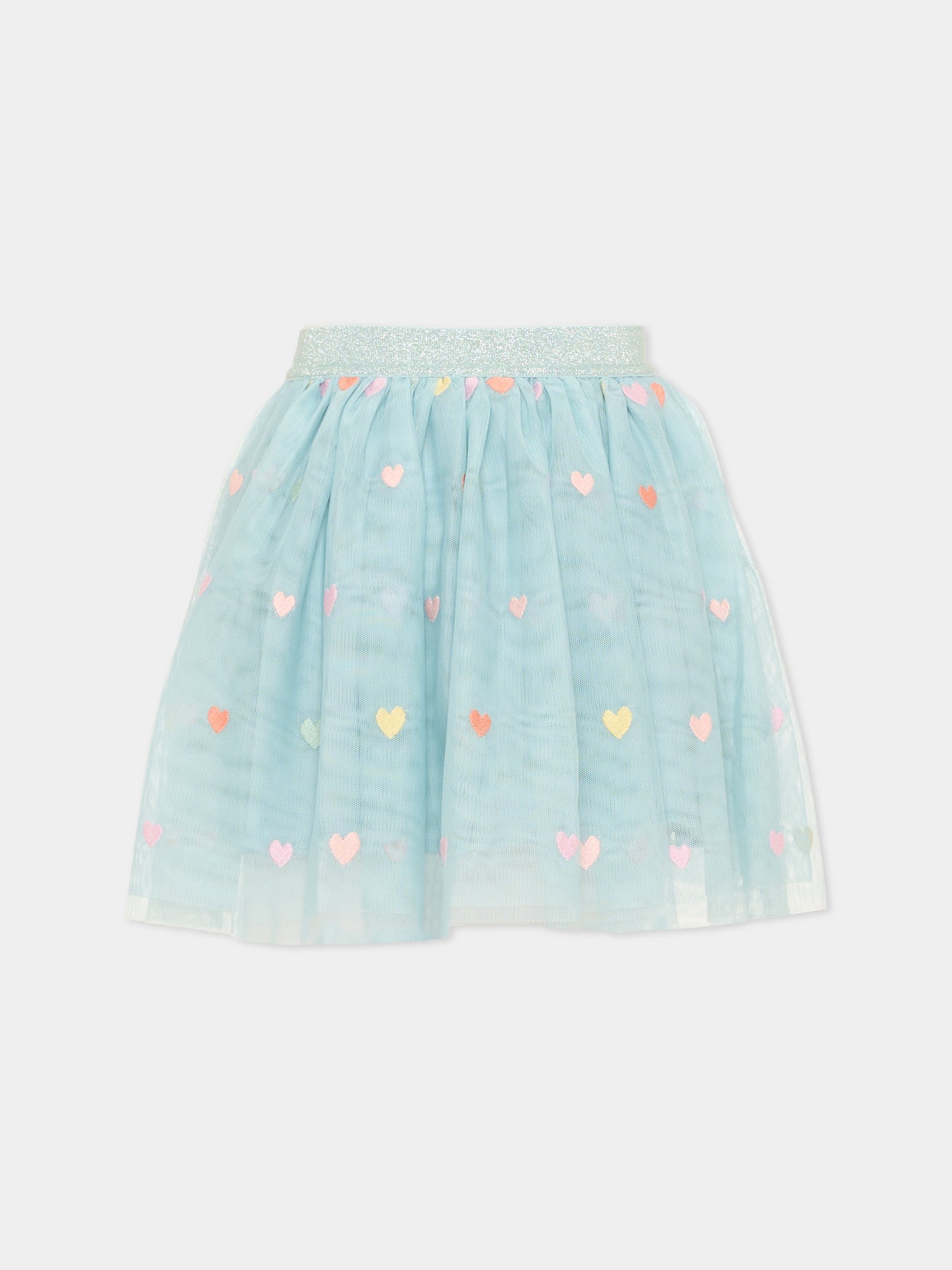 Gonna celeste per bambina con cuori,Stella Mccartney Kids,TX7A51 Z3079 923MC